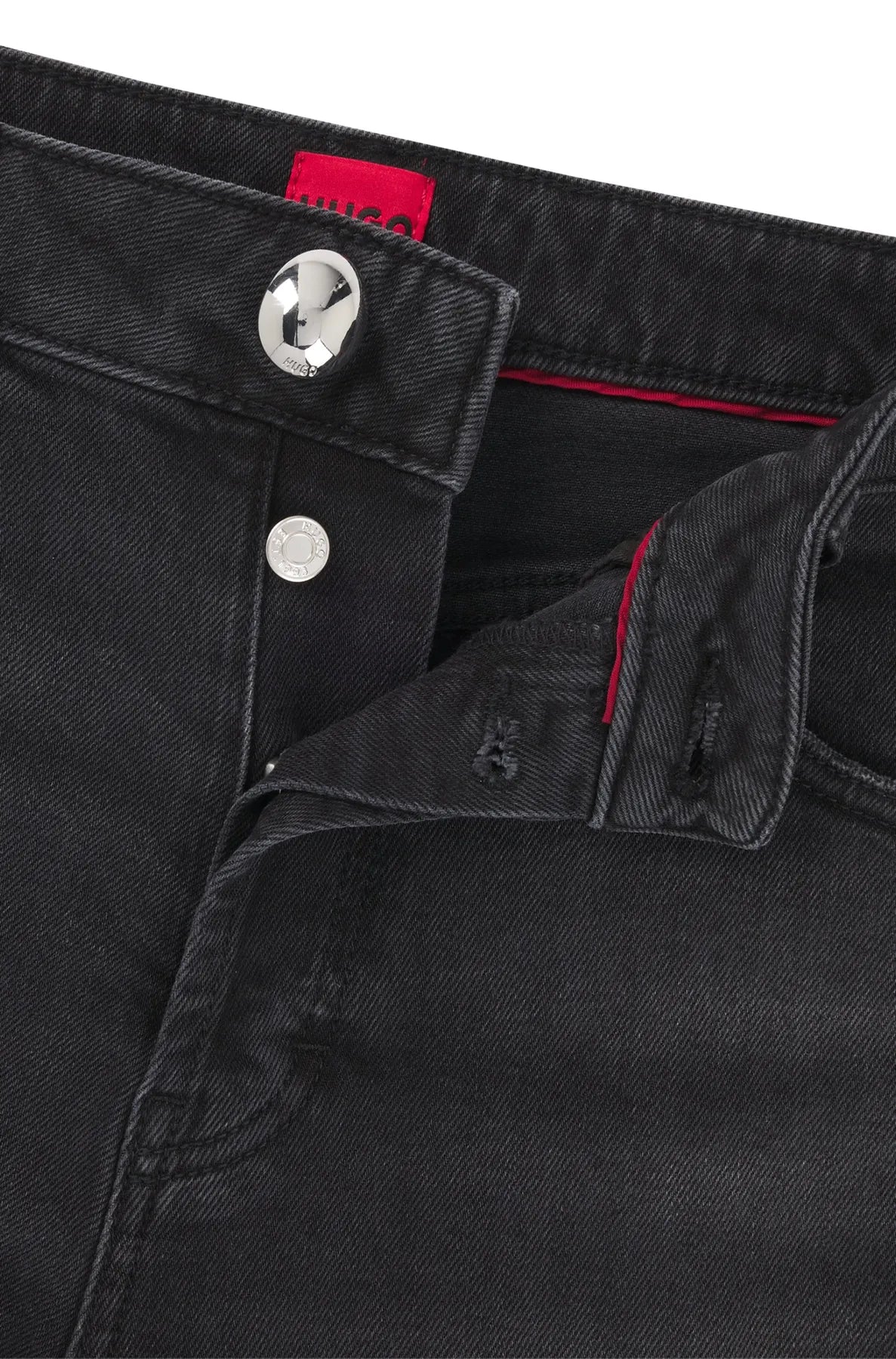 HUGO 50534598  937_8 10268934 01 Damen Jeans Washed Look Modern Weiter Beinverlauf Black