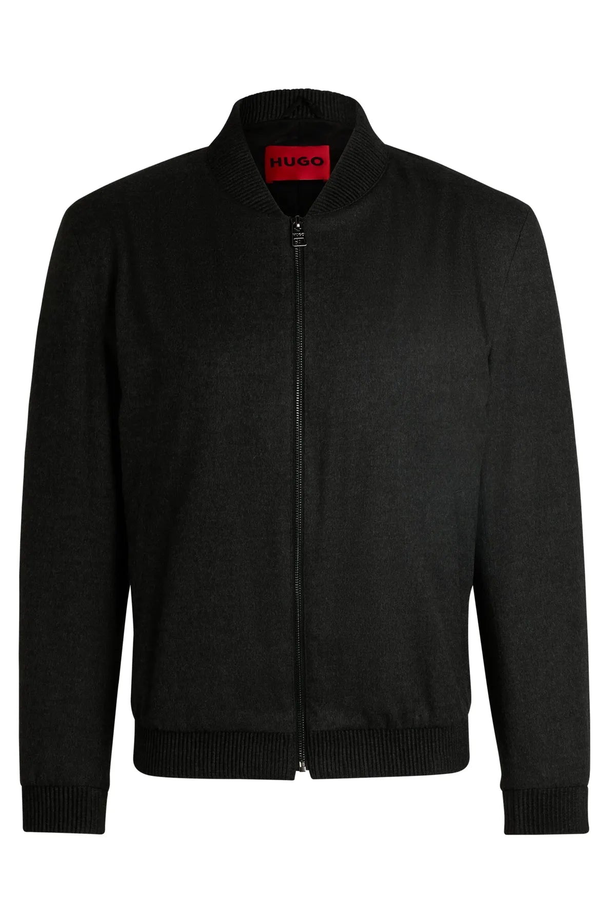 HUGO 
                
                                            50525020 Ukashi232X Herren-Bomberjacke aus meliertem Super-Stretch-Flanell mit Woll-Anteil Grau open grey