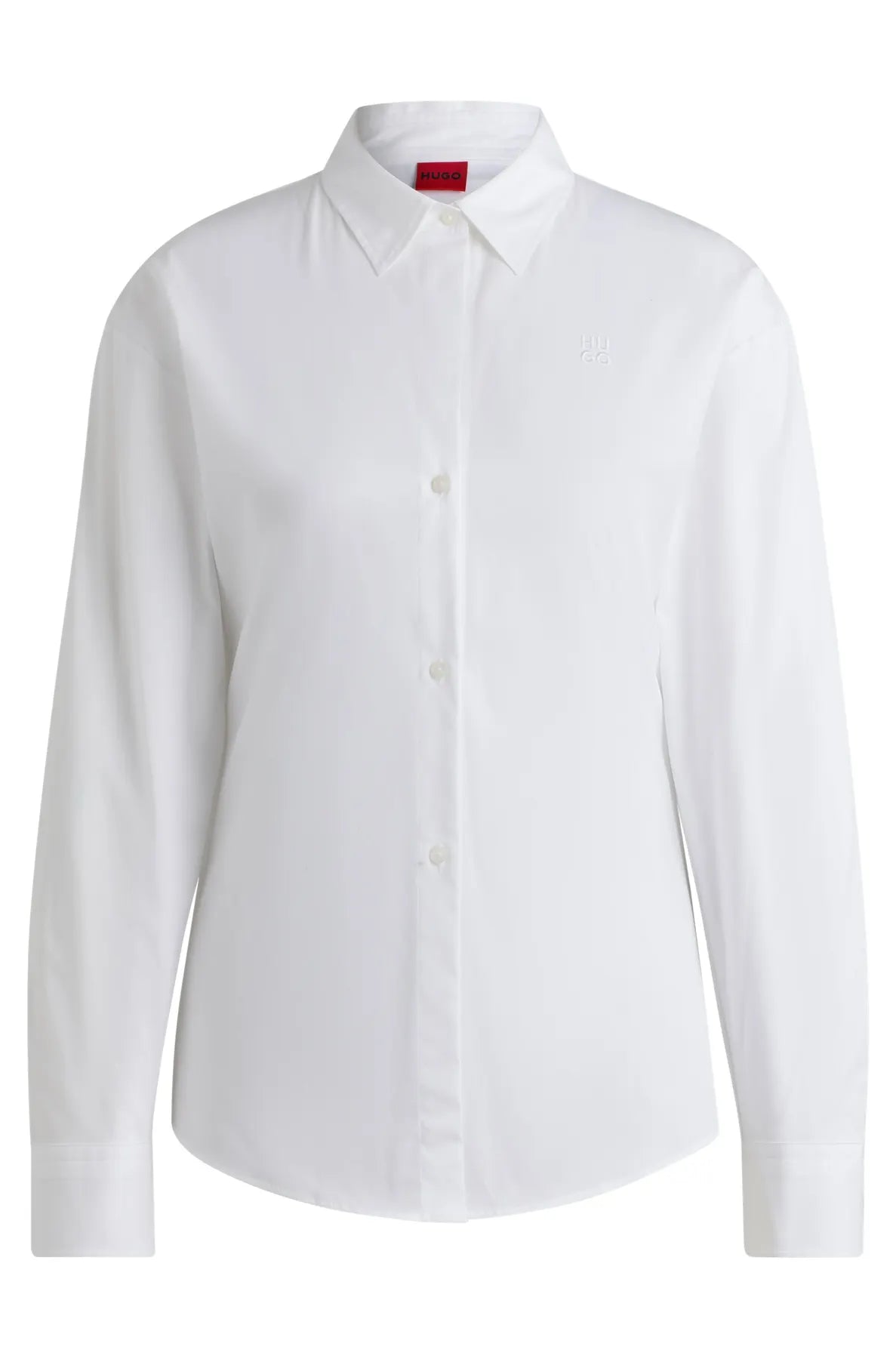 HUGO 50508203 The Girlfriend Shirt 10251212 Hemdbluse Stretch  Weiß