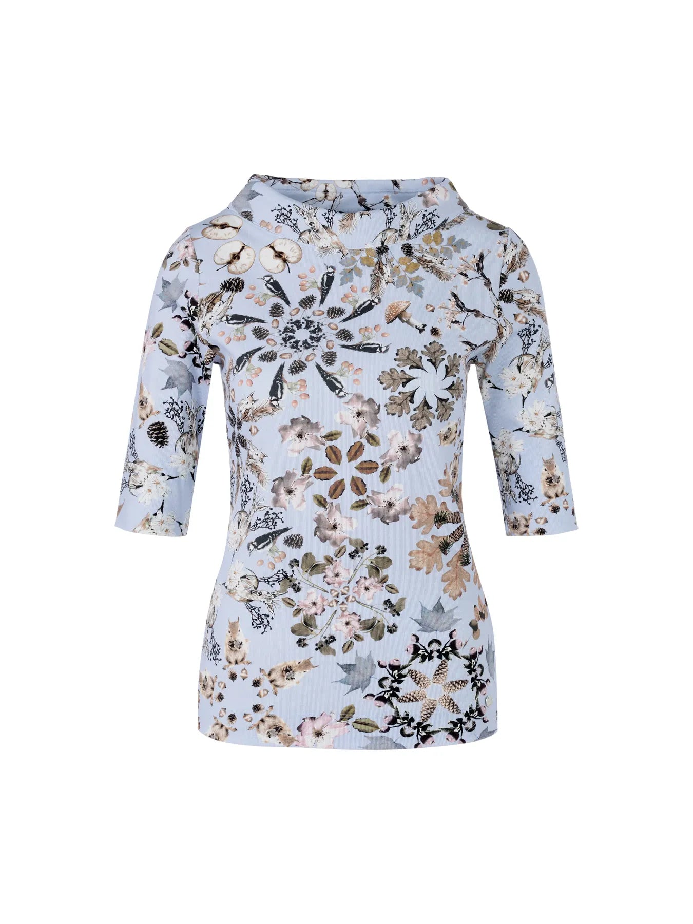 MARC CAIN 
                
                                            XC 48.45 J44 Damen Körpernahes T-Shirt in Baumwollripp squill