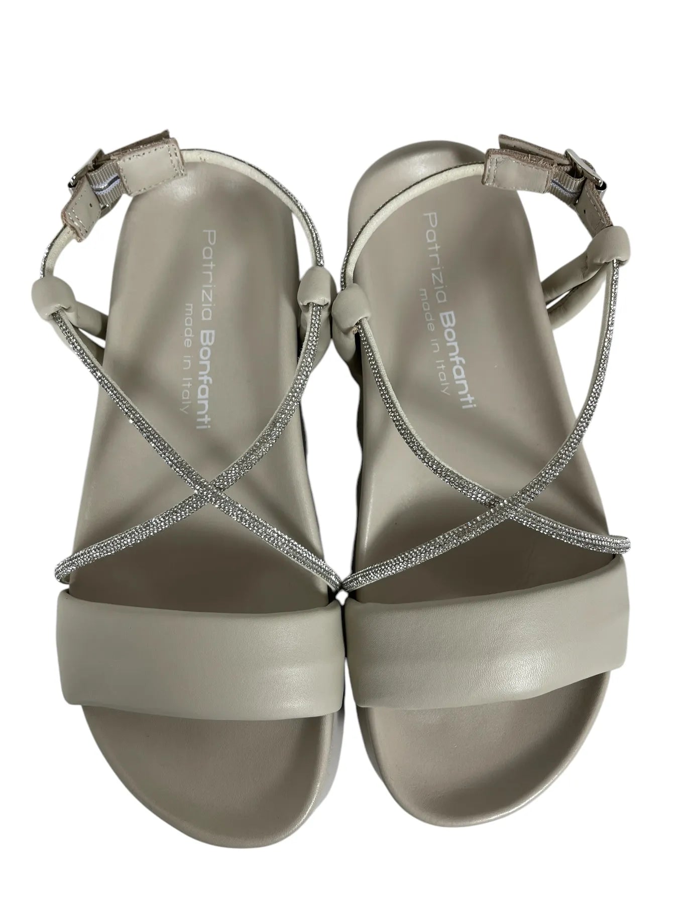 PATRIZIA BONFANTI DOVER - JIL STRASS ONDE DREAMER DAMEN PLATEAU-SANDALETTE CREAM.