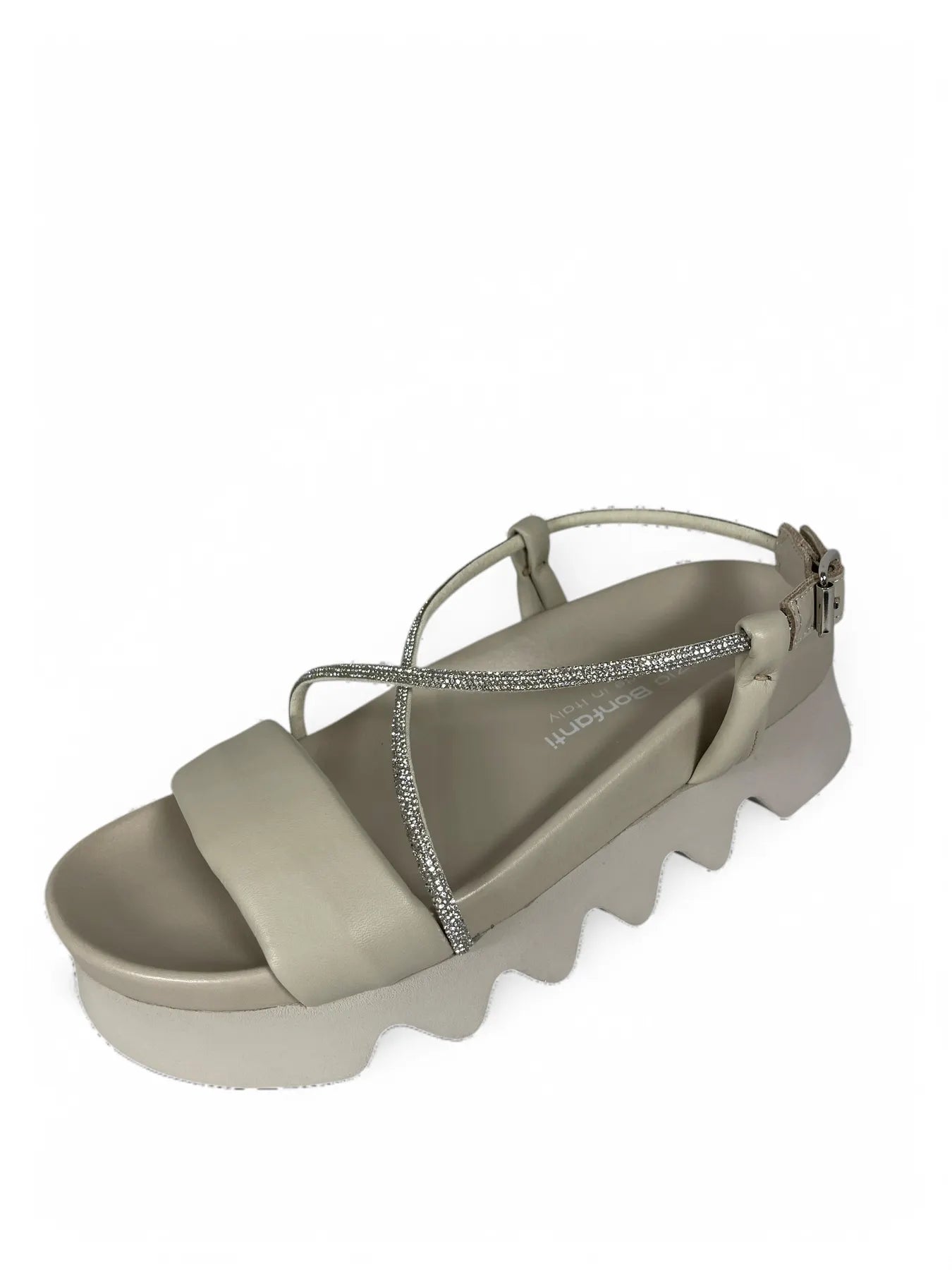 PATRIZIA BONFANTI DOVER - JIL STRASS ONDE DREAMER DAMEN PLATEAU-SANDALETTE CREAM.