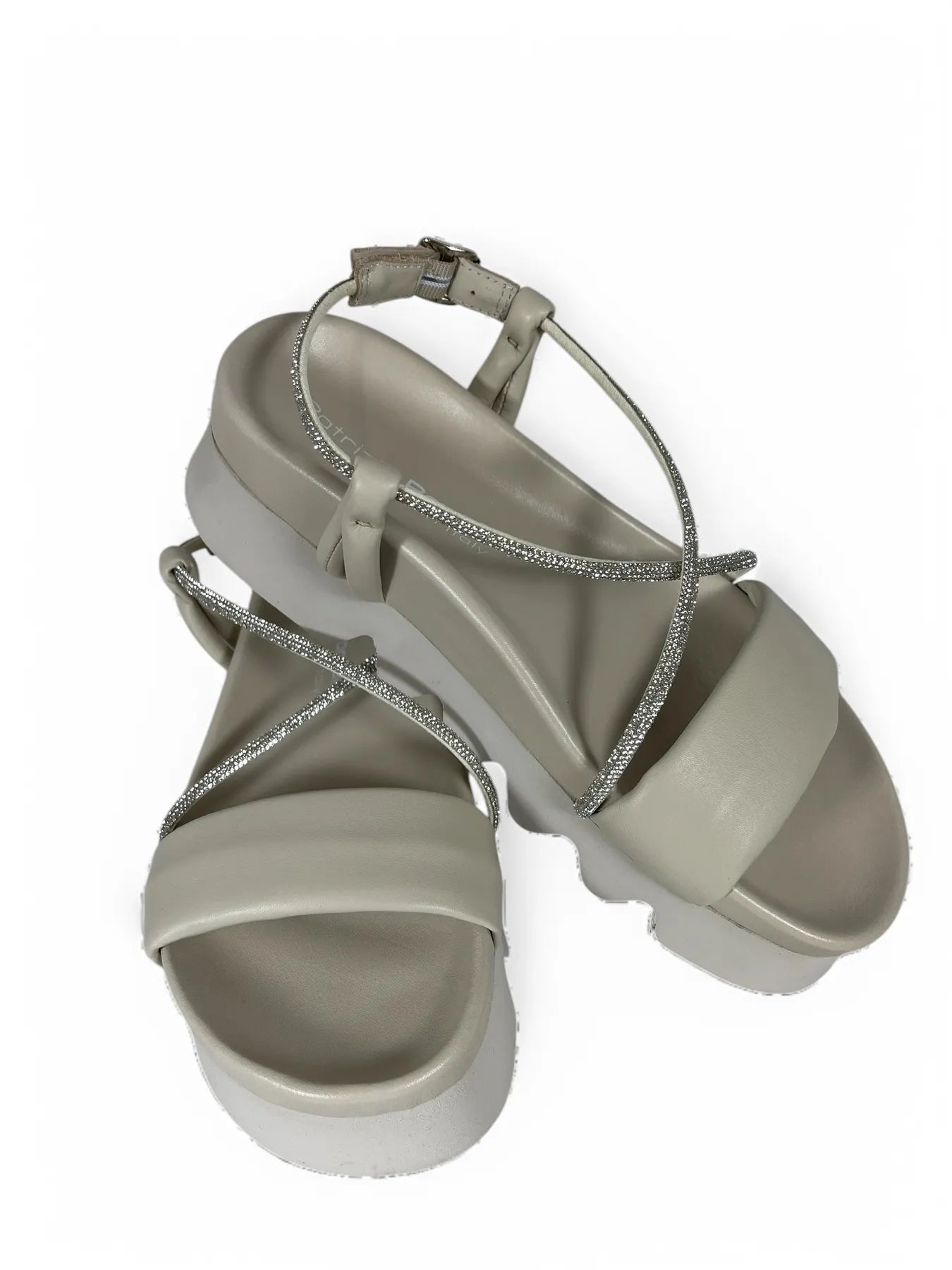 PATRIZIA BONFANTI DOVER - JIL STRASS ONDE DREAMER DAMEN PLATEAU-SANDALETTE CREAM.