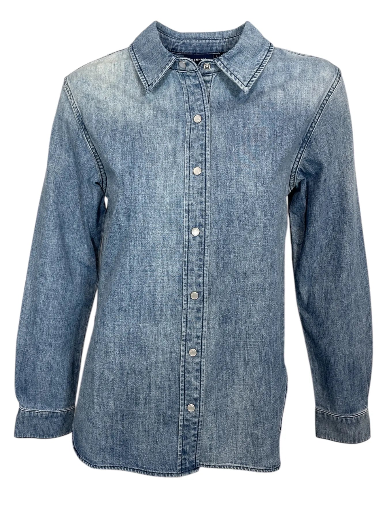 DENHAM 02-25-02-40-040 KAZU CHAMBRAY HEMDBLUSE MIDW JEANSBLAU