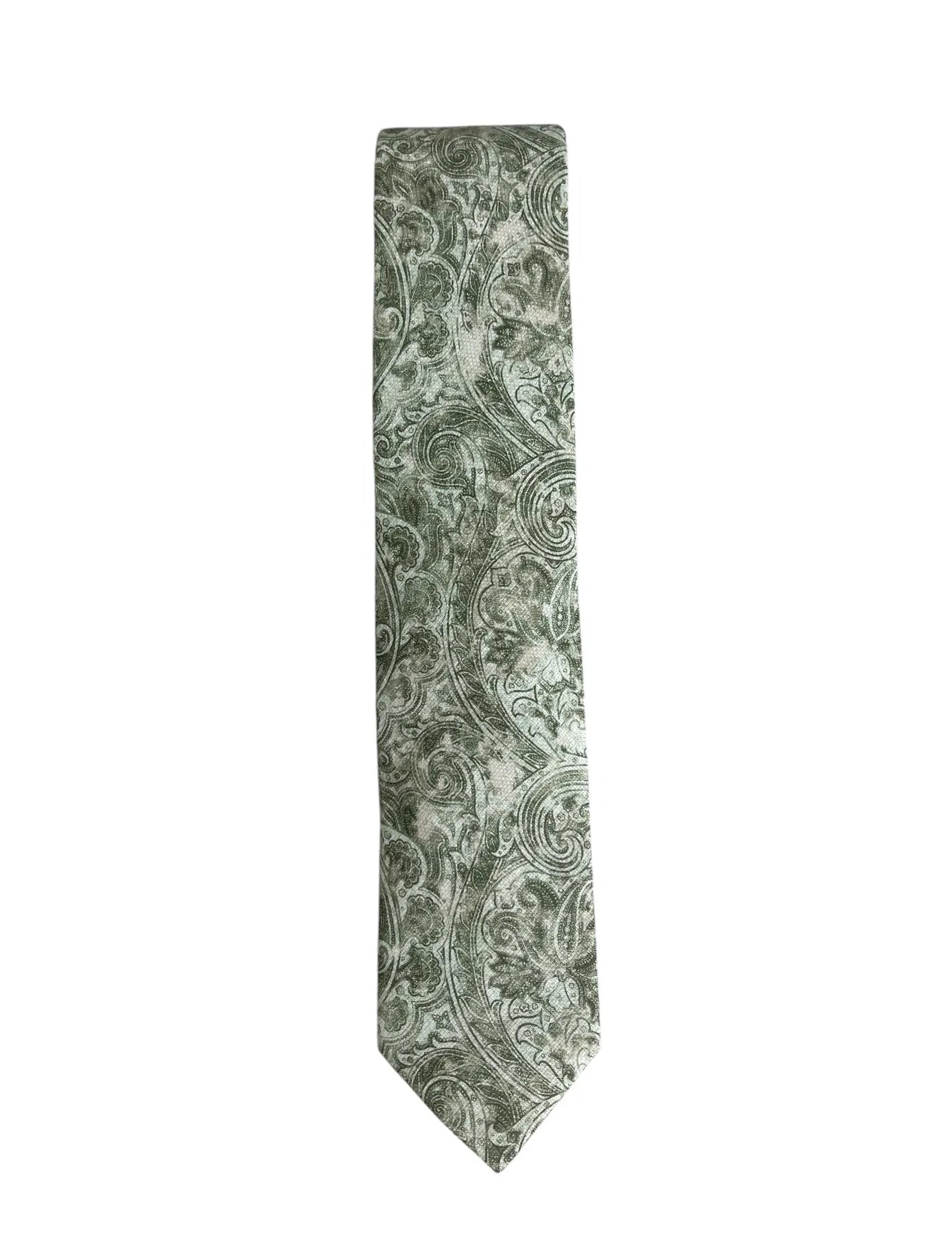 CINQUE ACC 01219 0003 
Set: Krawatte und Einstecktuch oliv fantasie