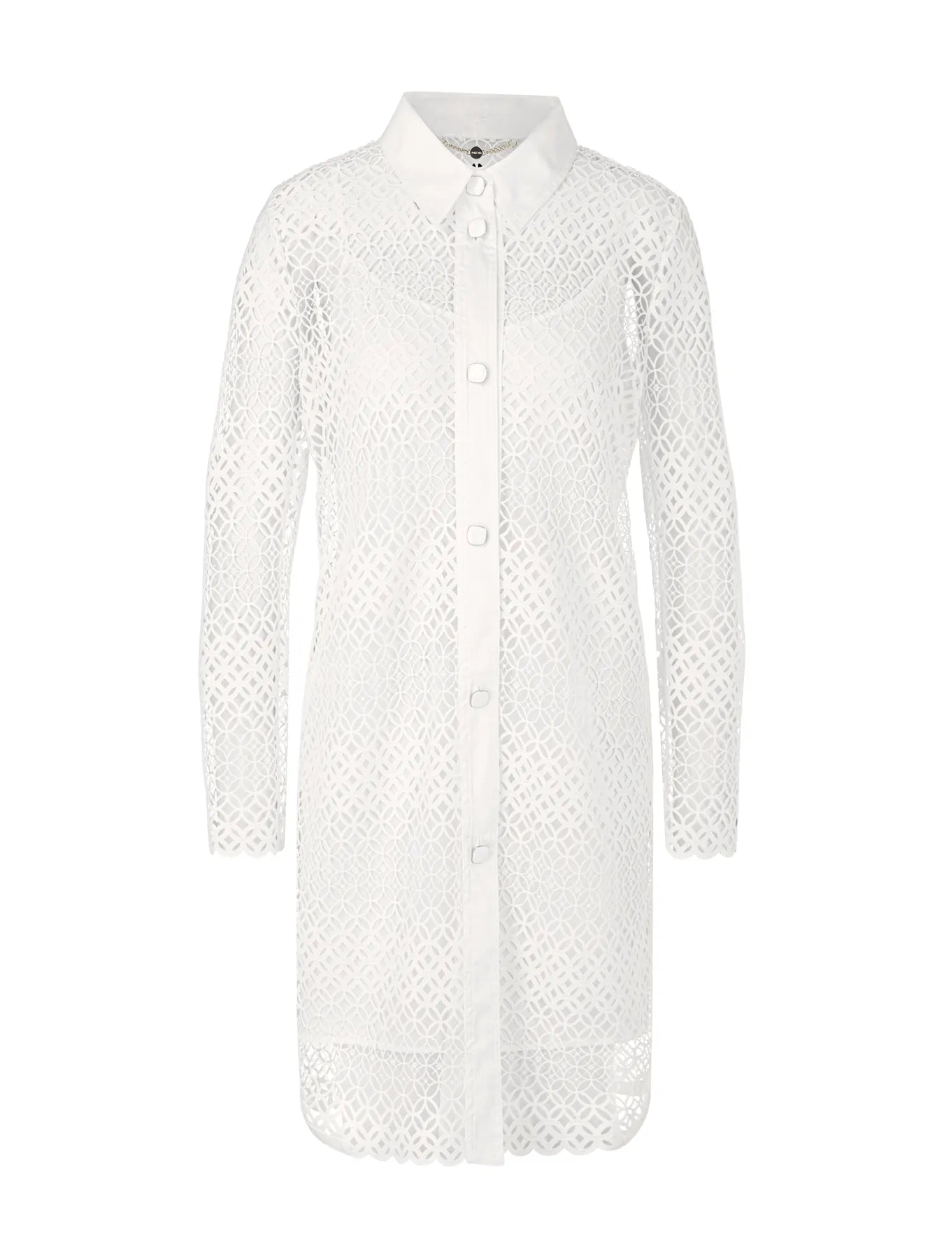 MARC CAIN YC 21.34 W63 Kurzes Kleid aus Lochspitze Weiß