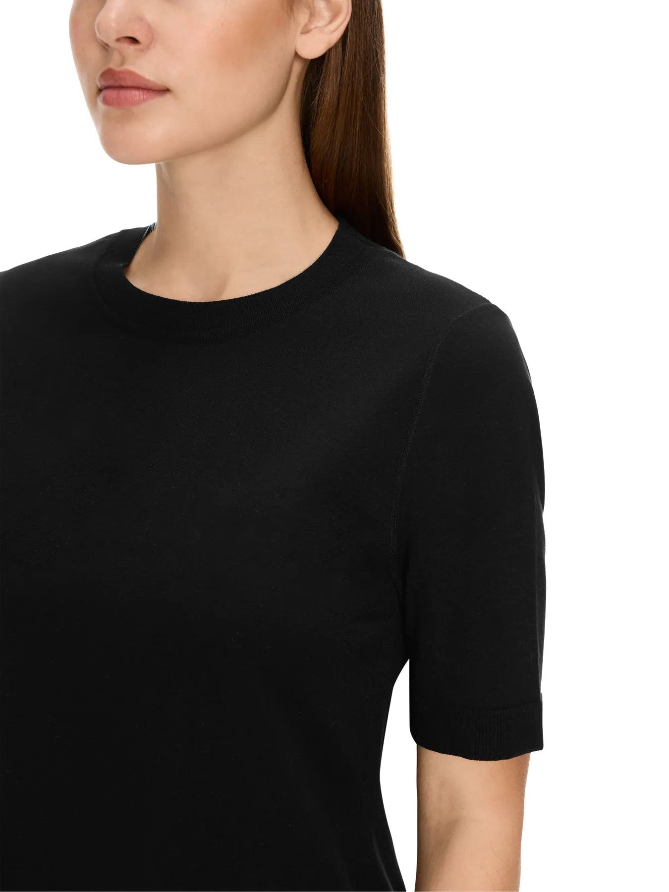 MARC CAIN +E 48.12 J03 Hauchzartes Longsleeve schwarz black 900