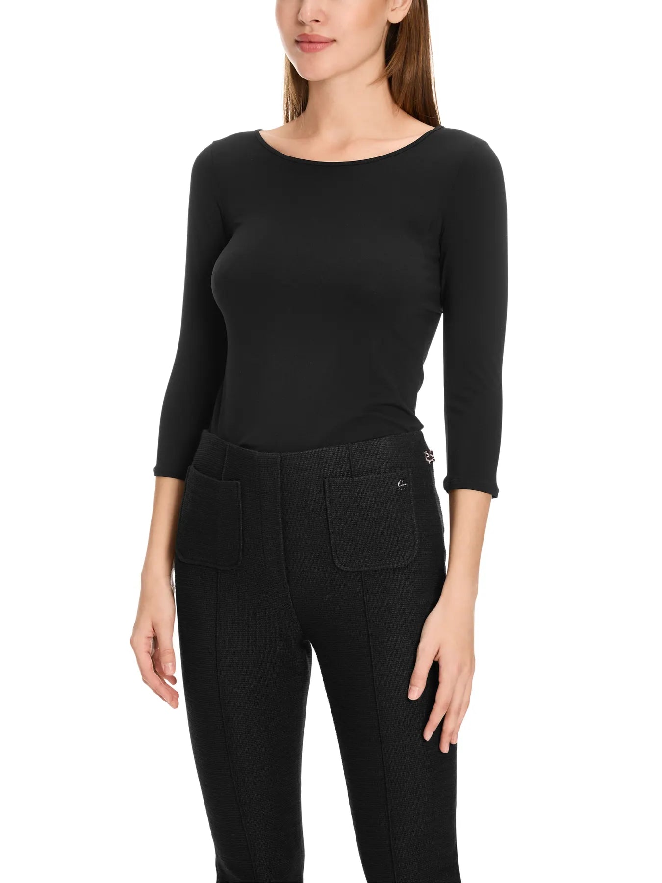 MARC CAIN +E 48.12 J03 Hauchzartes Longsleeve schwarz black 900