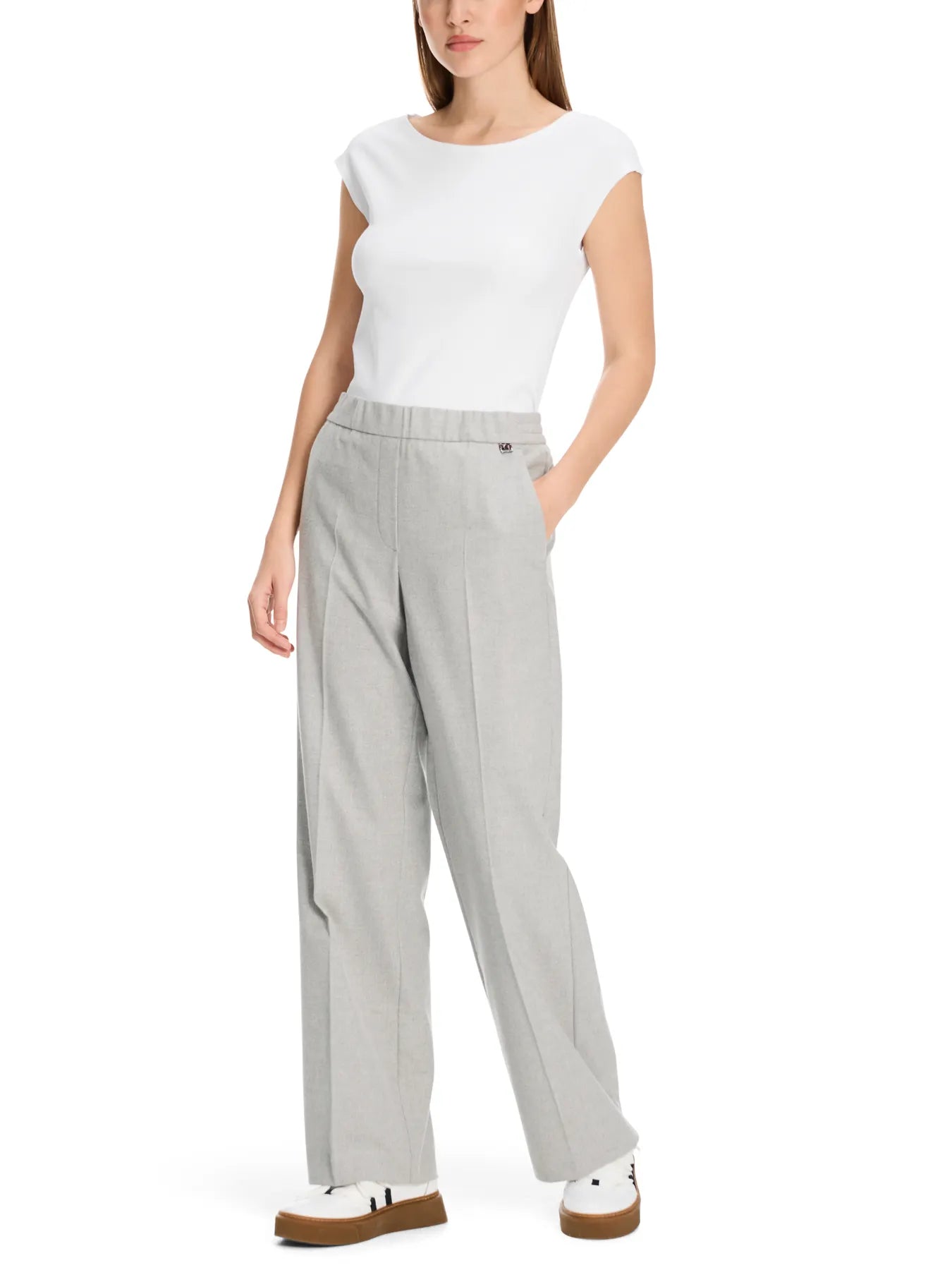 MARC CAIN +E 48.37 J14 Basic-Shirt mit weitem Ausschnitt