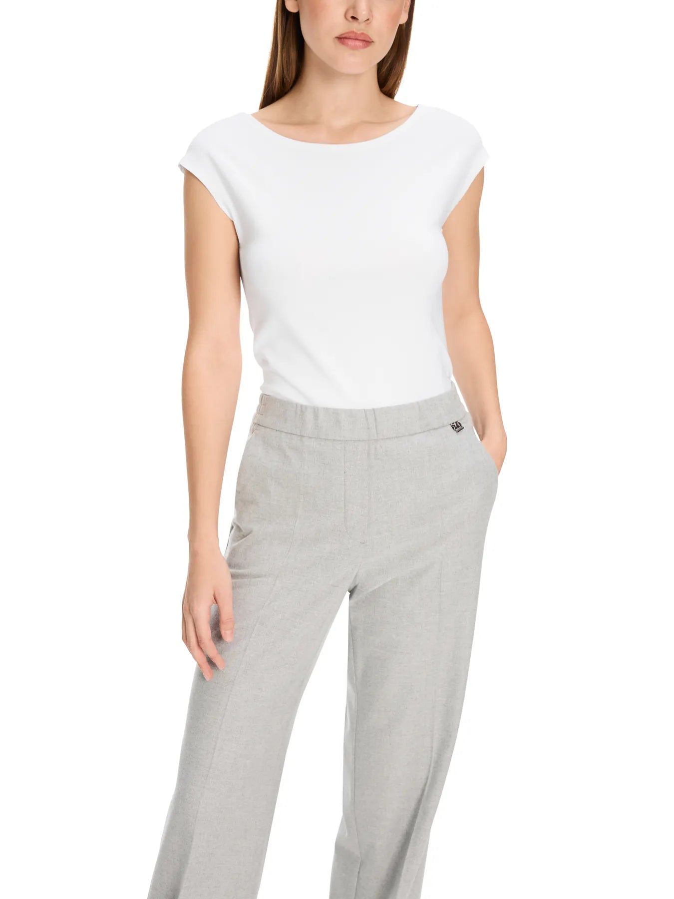 MARC CAIN +E 48.37 J14 Basic-Shirt mit weitem Ausschnitt