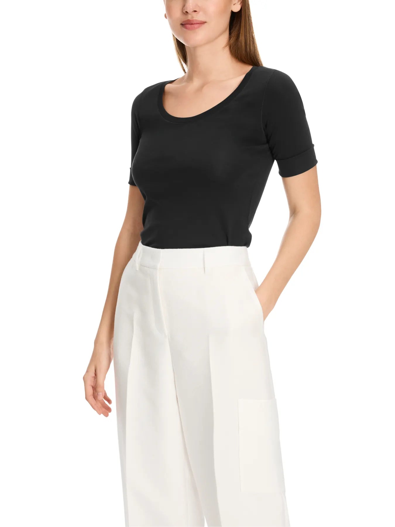 MARC CAIN +E 48.69 J14 Hochwertiges Basic-Shirt midnight black 900