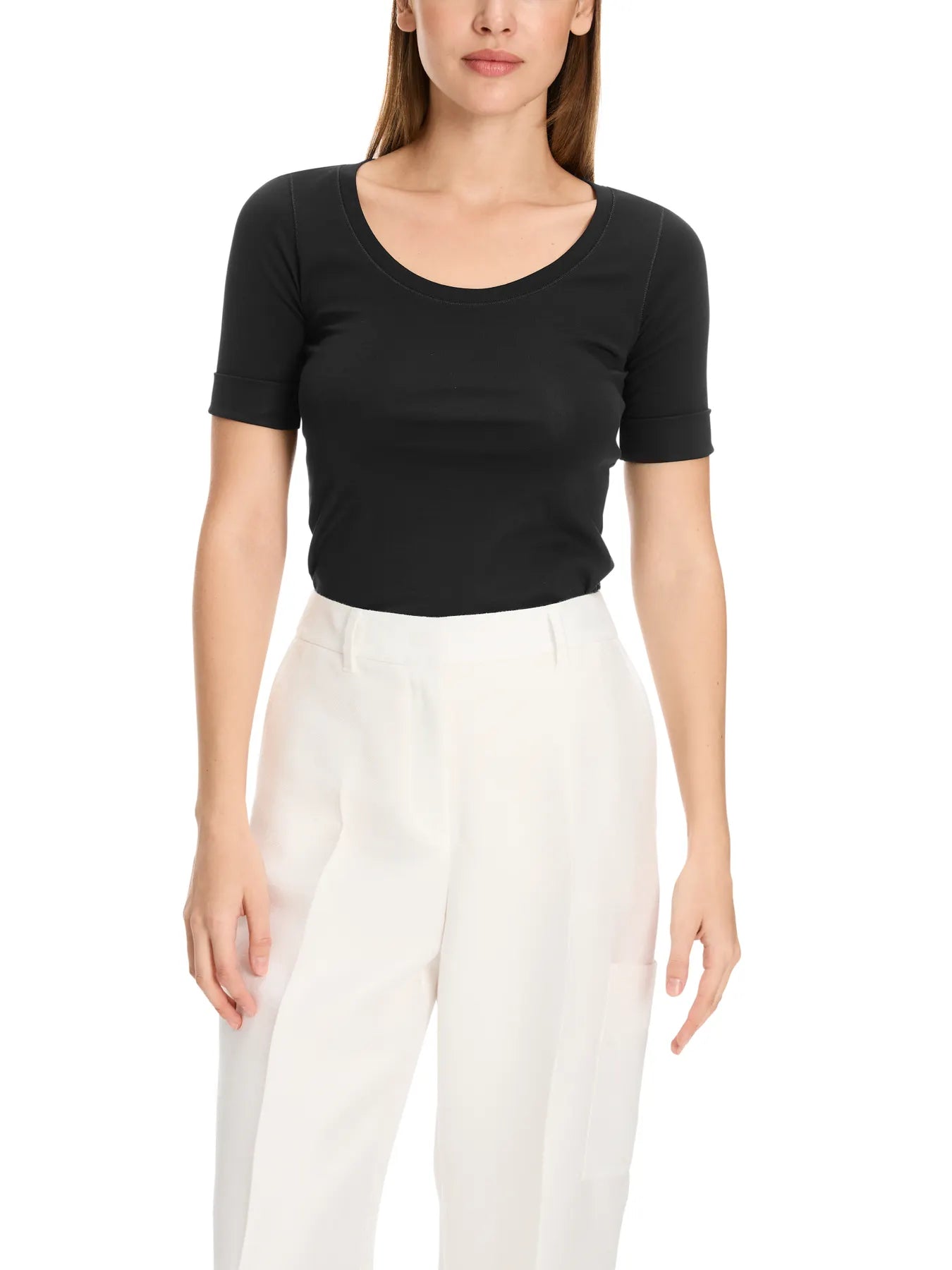 MARC CAIN +E 48.69 J14 Hochwertiges Basic-Shirt midnight black 900