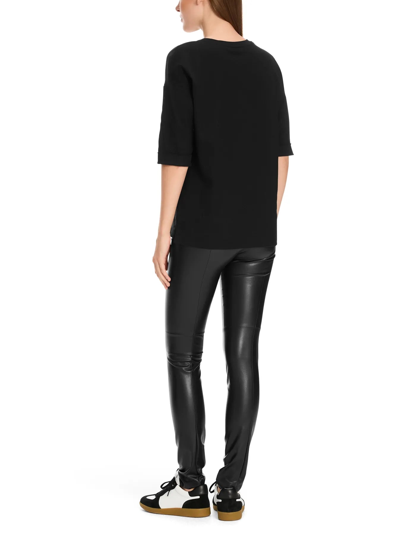 MARC CAIN +E 55.01 J29 Blusenshirt aus Material-Mix Schwarz