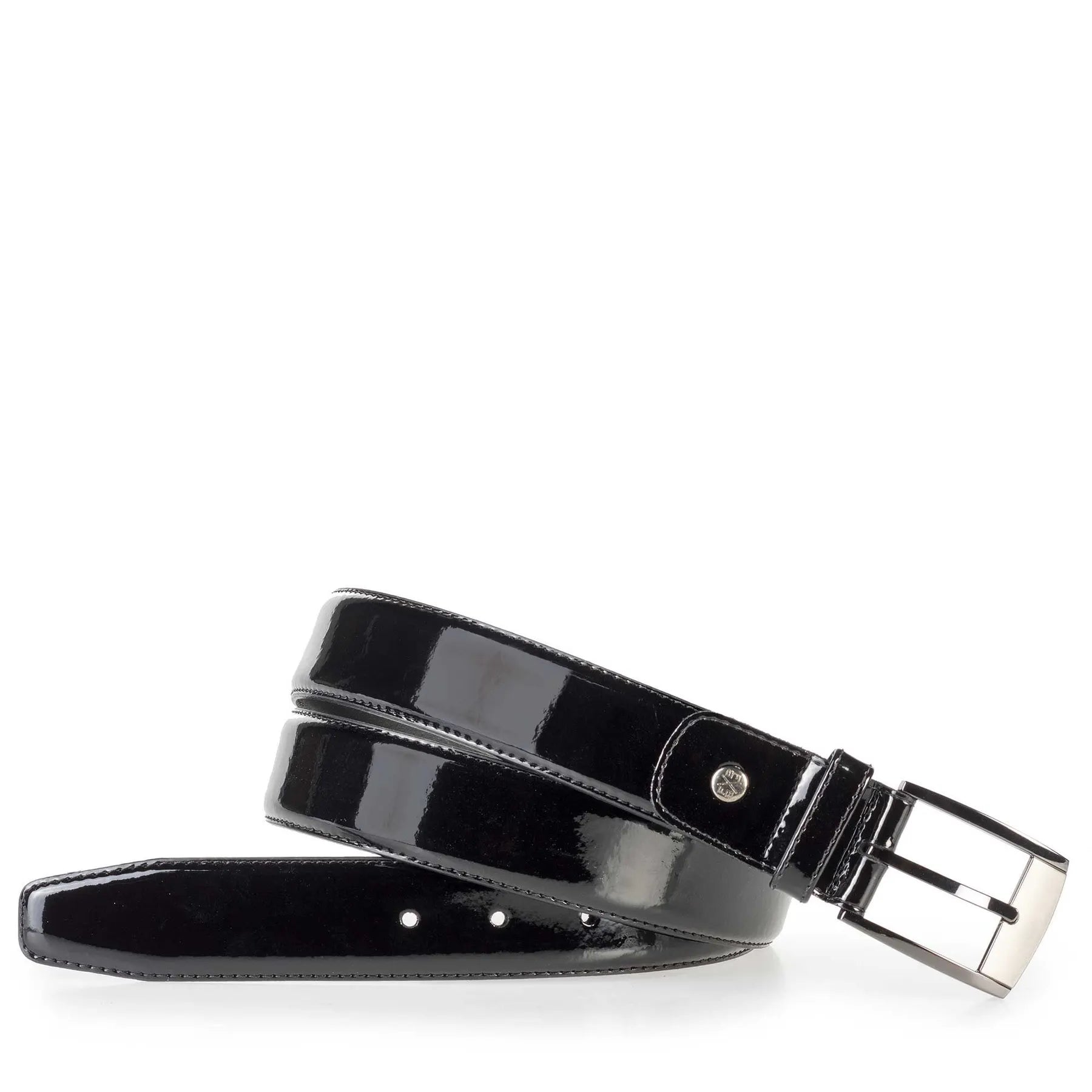 VAN BOMMEL CFM-10038-10-01 Floris Herren Gürtel 3,5 cm Lack Leder Schwarz