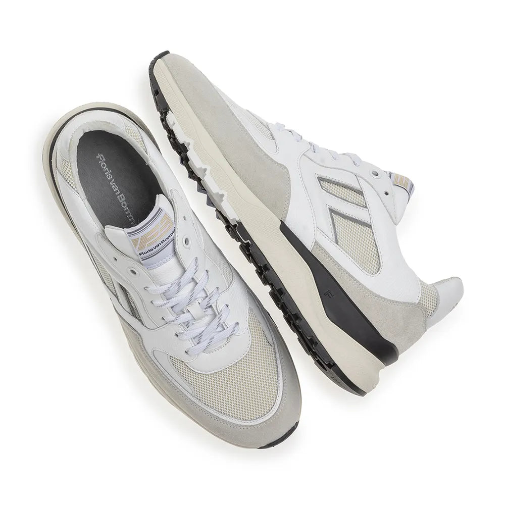 VAN BOMMEL SFM-10154-60-01 Floris Sport Printed Leather Sneaker White