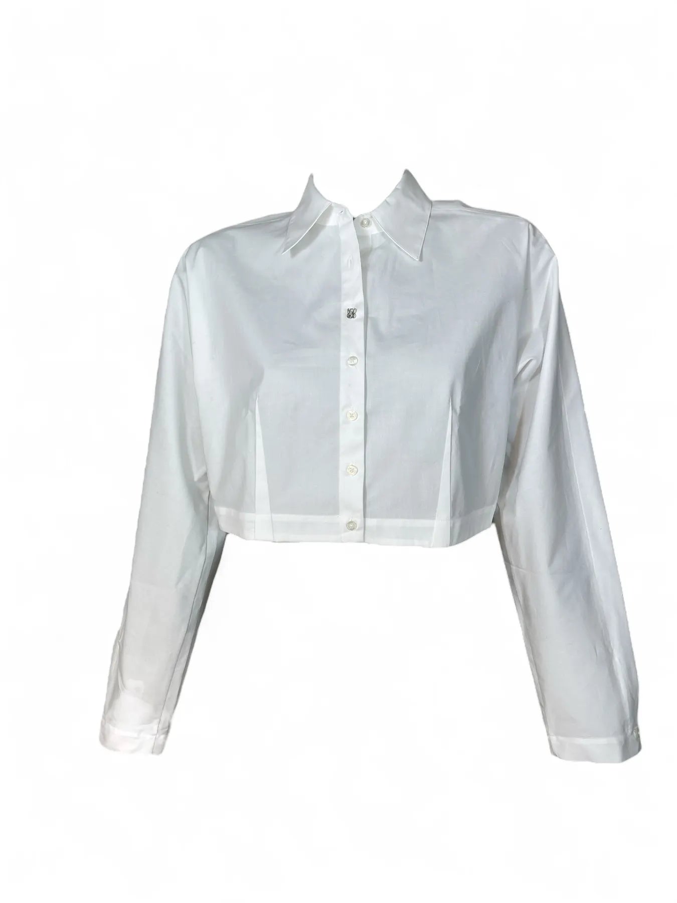 HUGO 50539315 Etsoukie 10251212 01 Cropped-Hemdbluse White