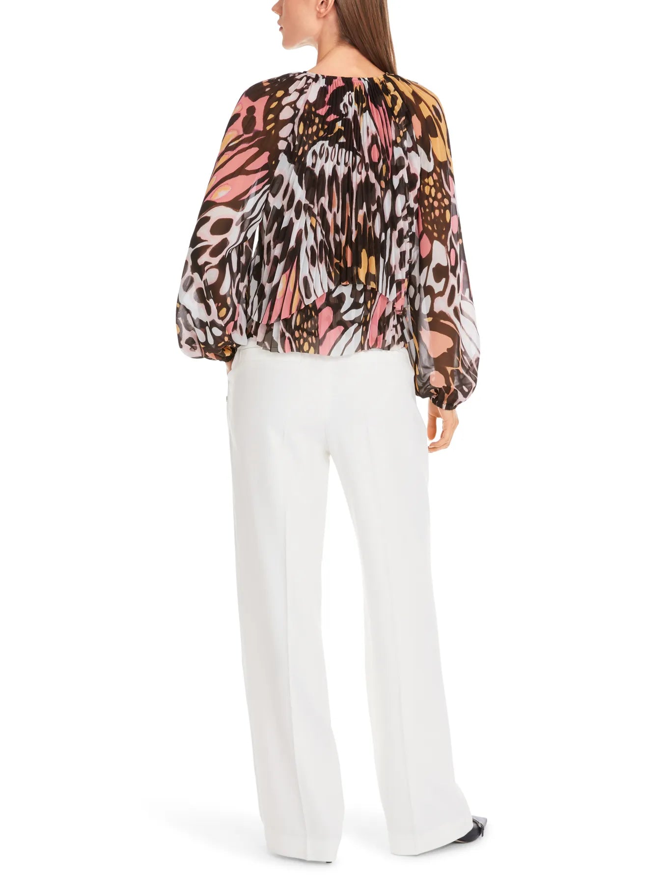 MARC CAIN YC 51.21 W23 Bluse im stilisierten Butterfly-Print bright candy pink
