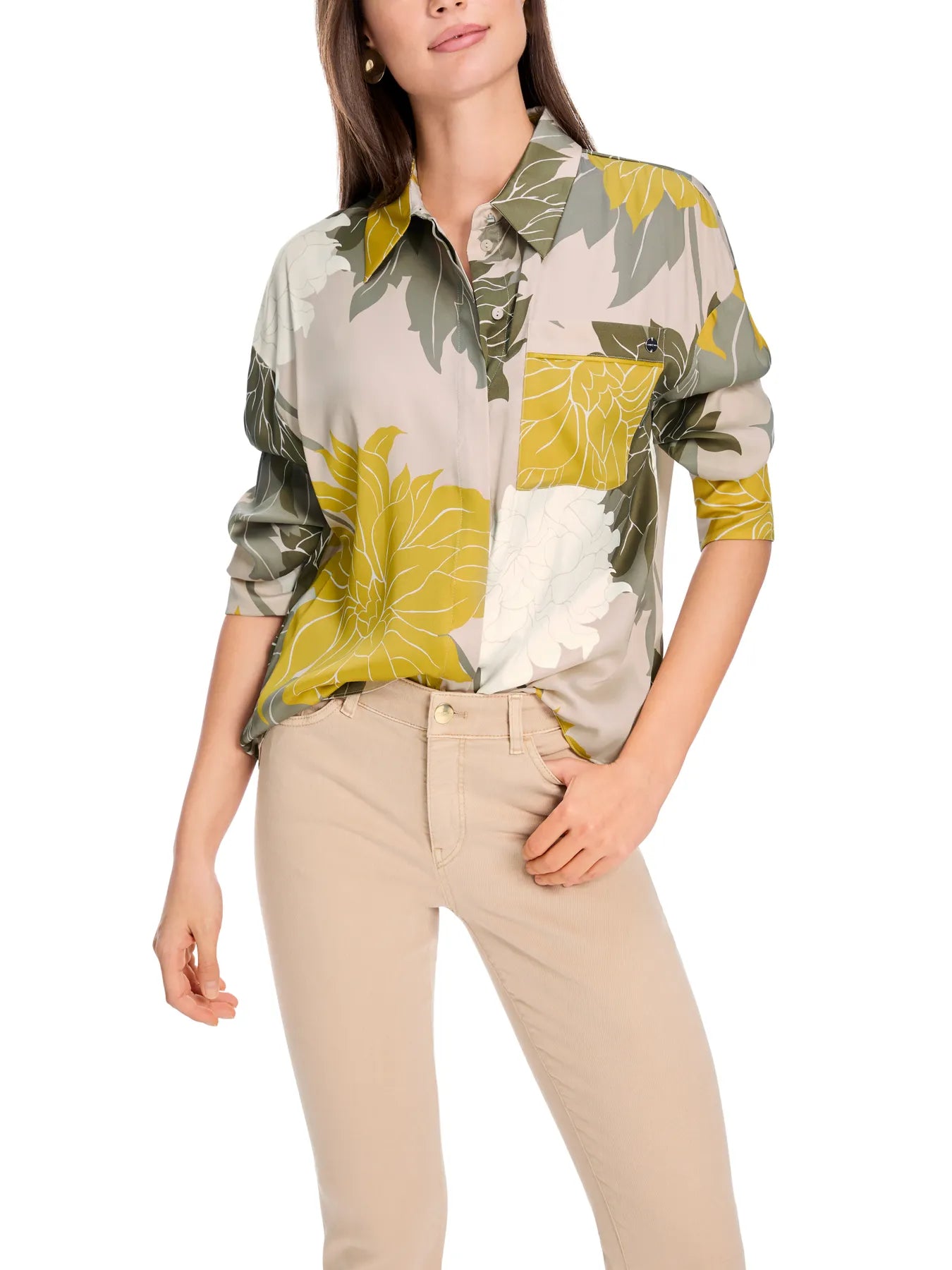 MARC CAIN 
                
                                            YC 51.01 W12  Bluse mit floralem Dessin deep pearl