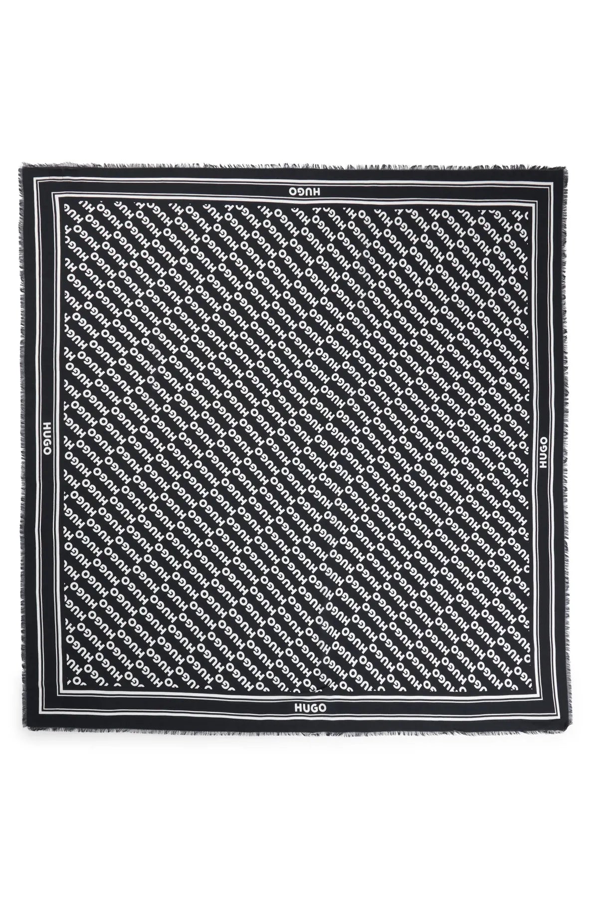 HUGO 50517680 Alycia_120*120 Schal mit Logo-Print Schwarz