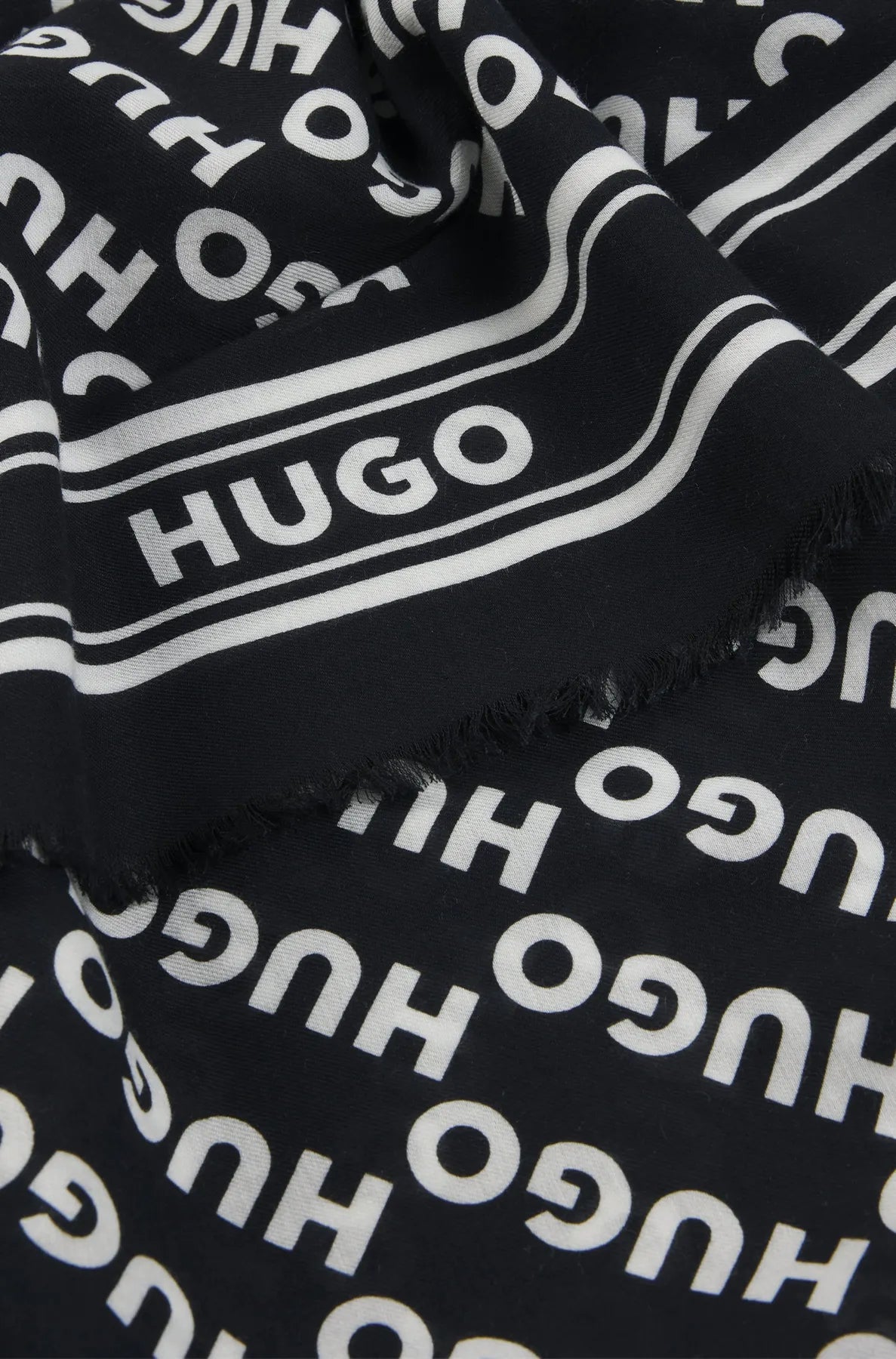 HUGO 50517680 Alycia_120*120 Schal mit Logo-Print Schwarz