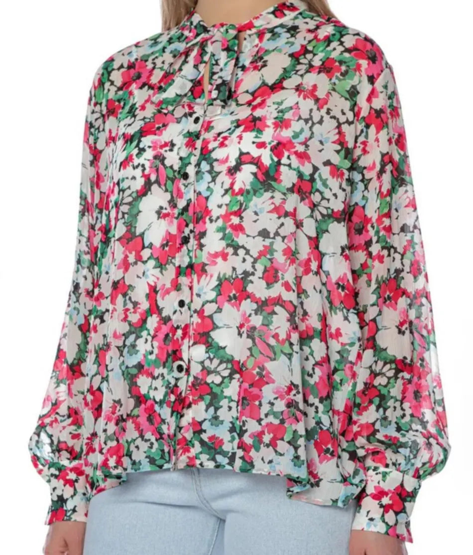 HUGO 50468668 Ekala 10240926 01  Chiffonbluse mit Flower-Print