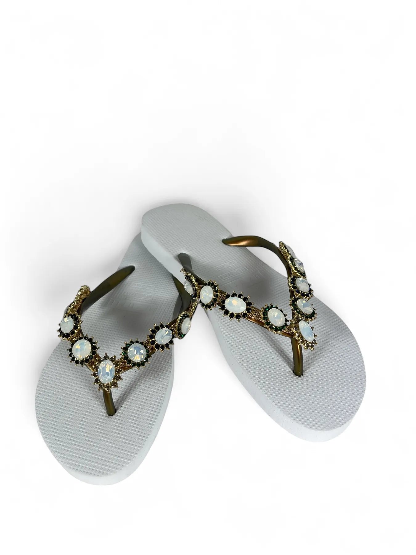 UZURII  PEARL MONROE  DAMEN FLIP FLOPS BADE ZEHENTRENNER STRASSSTEINE  WHITE