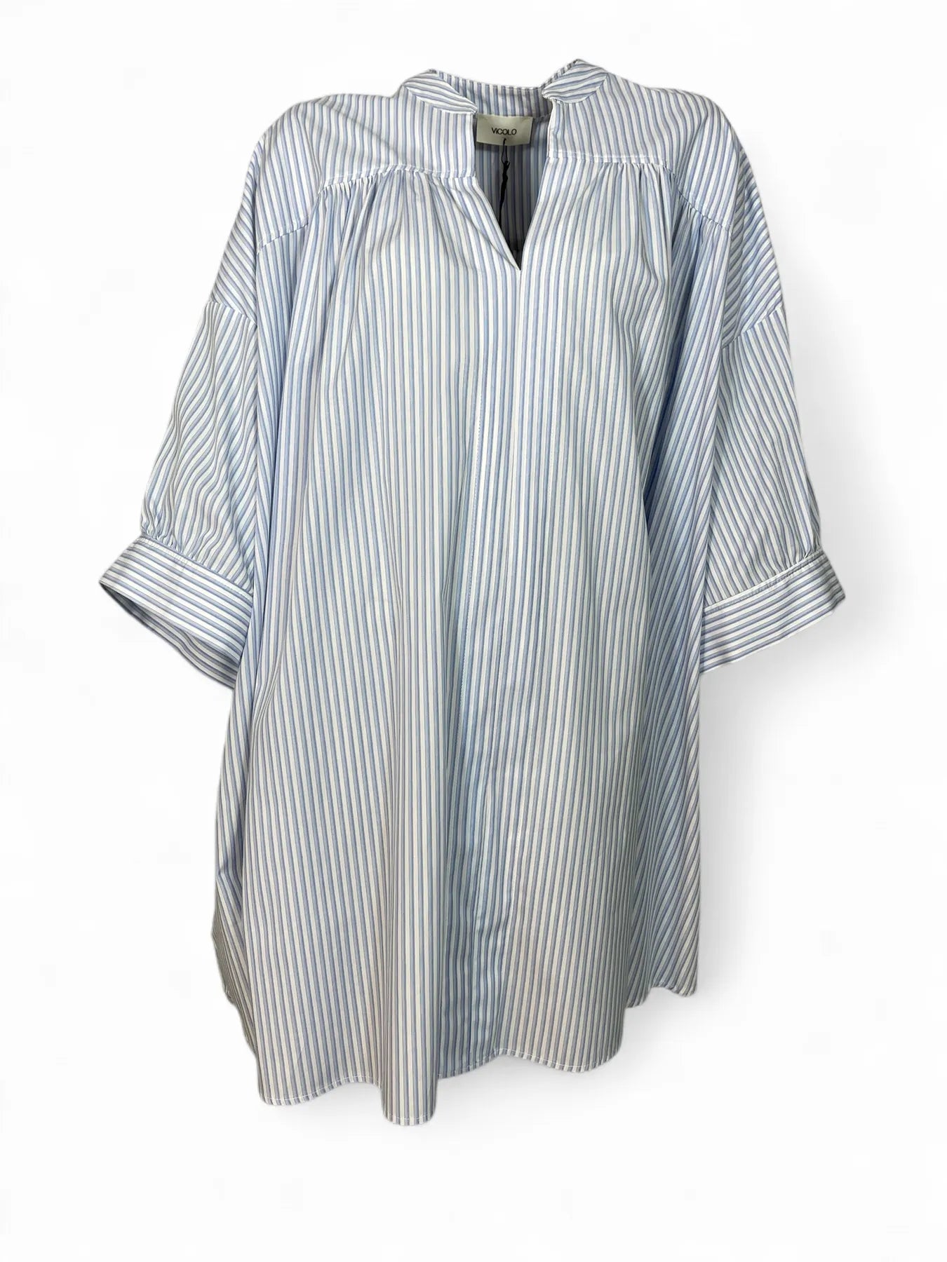 VICOLO TD0189 
                
                    Damen Kleid 1/2-Arm  Natural / Azuro.