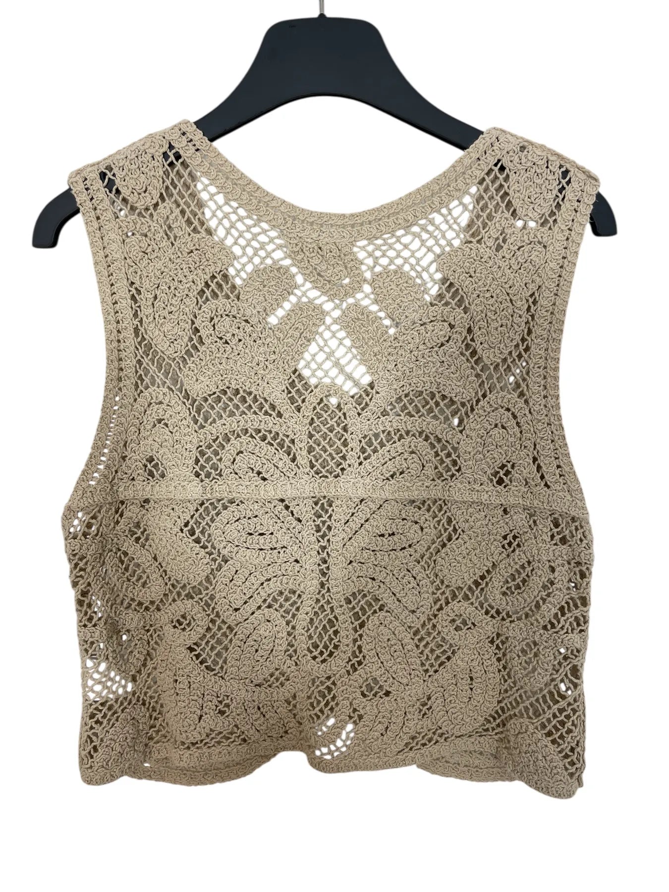 VICOLO 77036D Damen Häkelweste Strick Weste VANILLA.