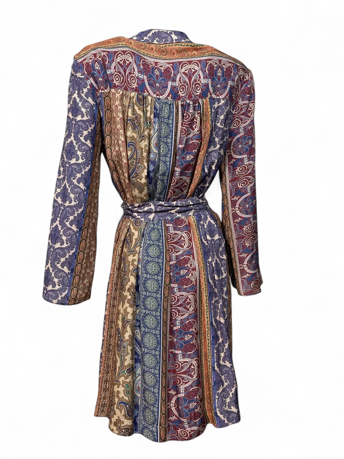 VICOLO TD0314  Blusenkleid mit Streifen-Muster COGNAC.