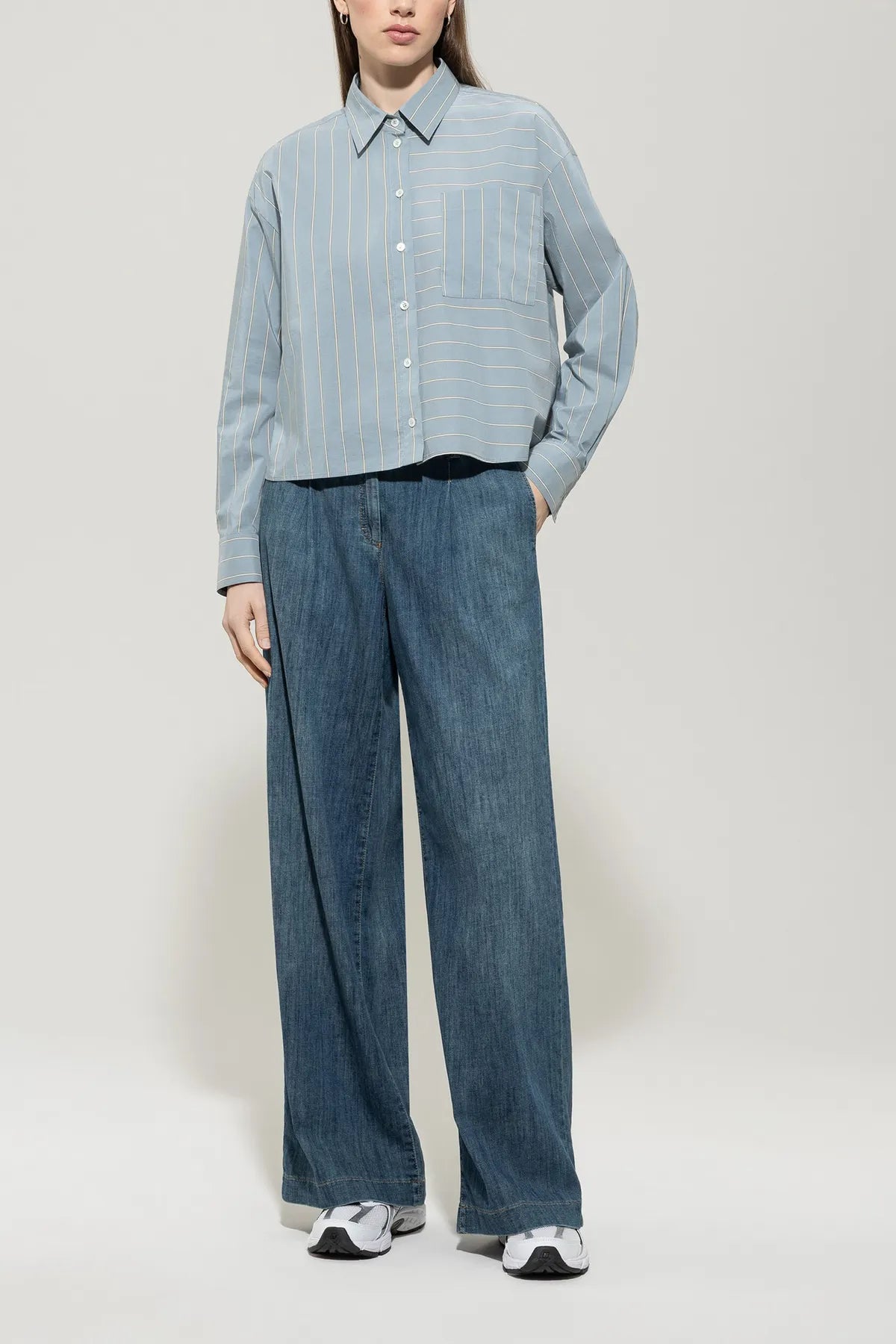 LUISA CERANO 228603/3776-0 Streifen Bluse Blau