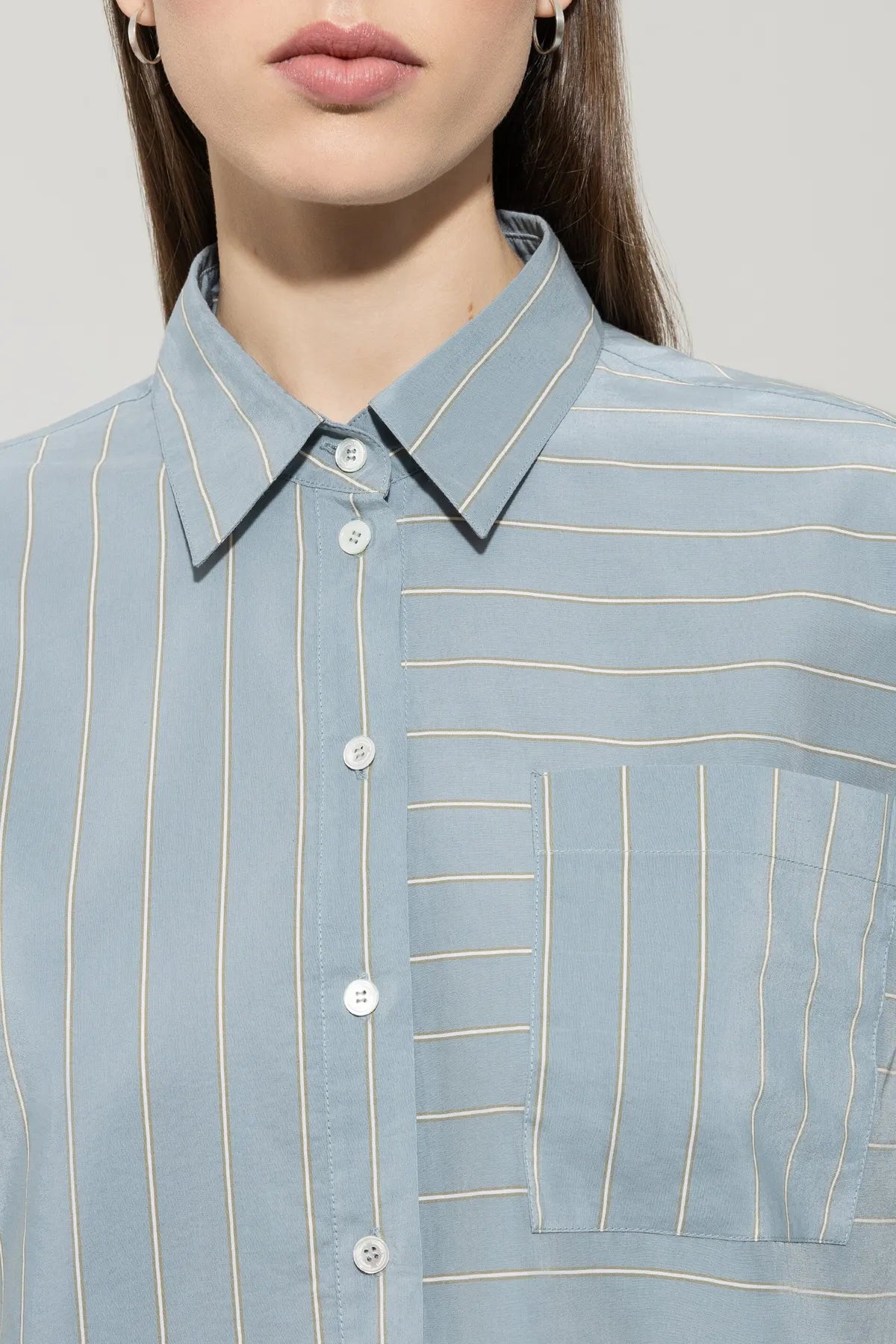 LUISA CERANO 228603/3776-0 Streifen Bluse Blau