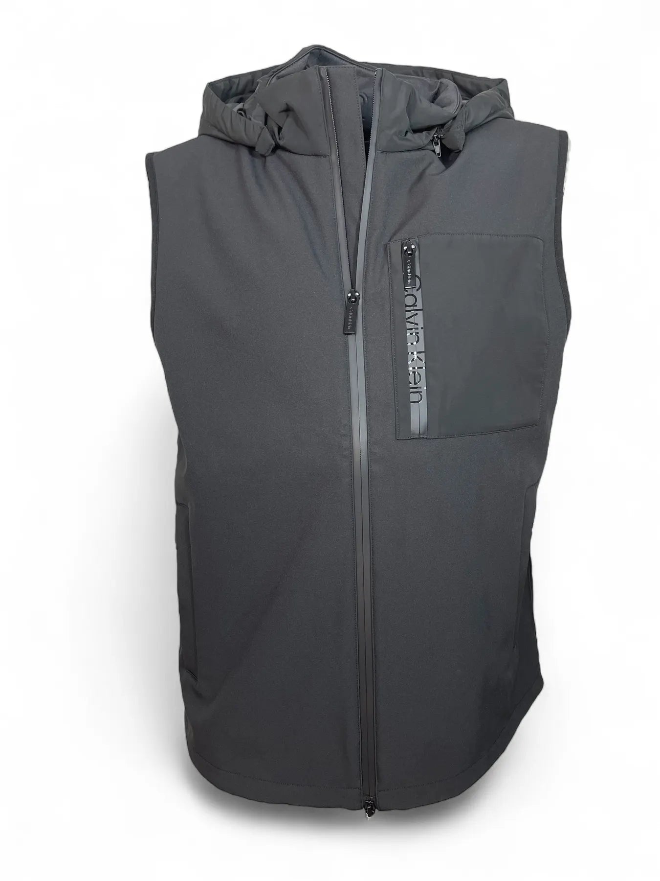CALVIN KLEIN K10K113329 MIX MEDIA SOFTSHELL VEST WESTE MIT KAPUZE BLACK