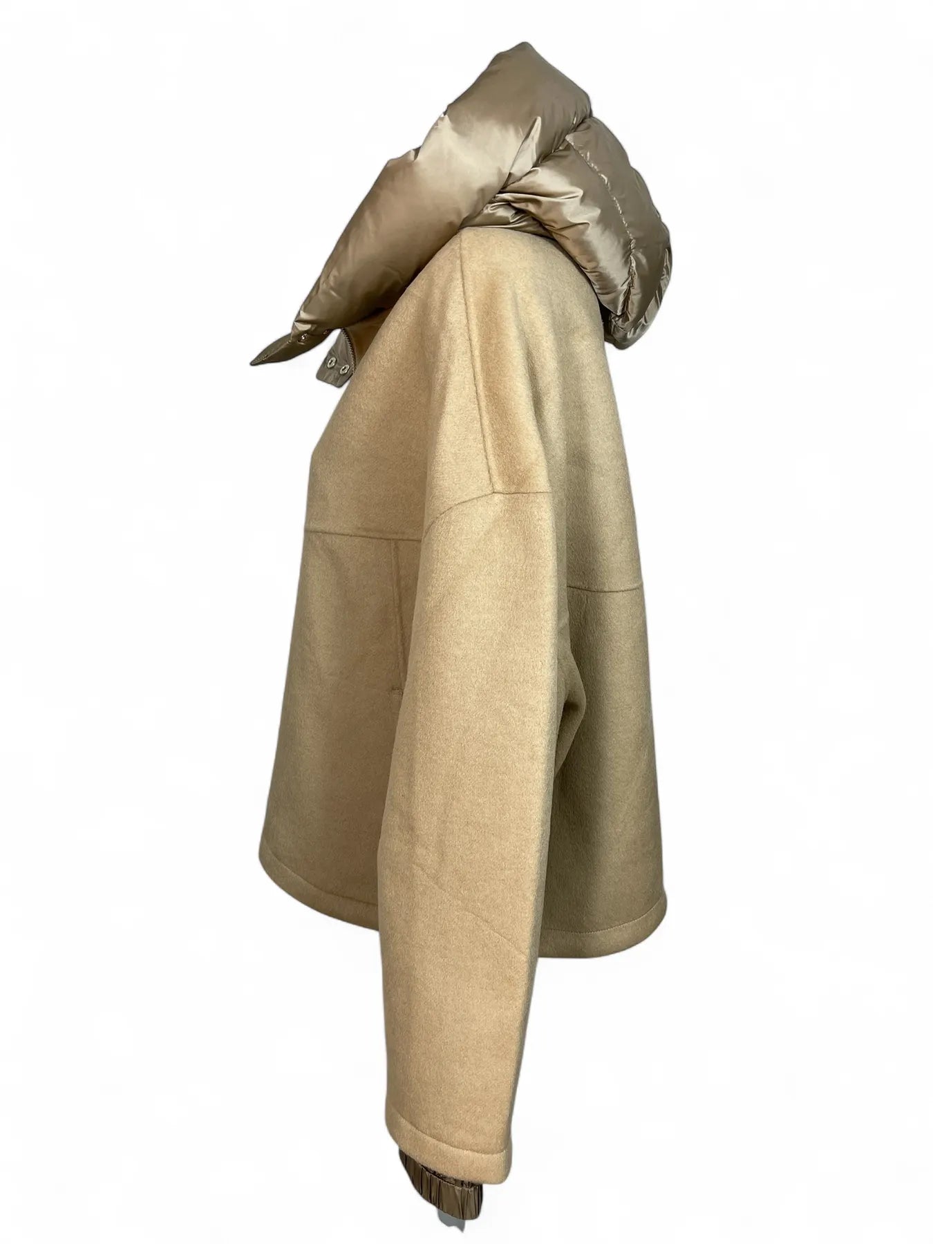 BLONDE JERRY DAMEN JACKE MIT KAPUZE WOLLMIX LIGHT BEIGE.