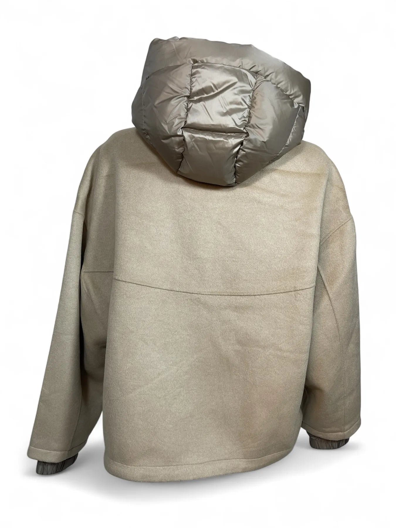BLONDE JERRY DAMEN JACKE MIT KAPUZE WOLLMIX LIGHT BEIGE.