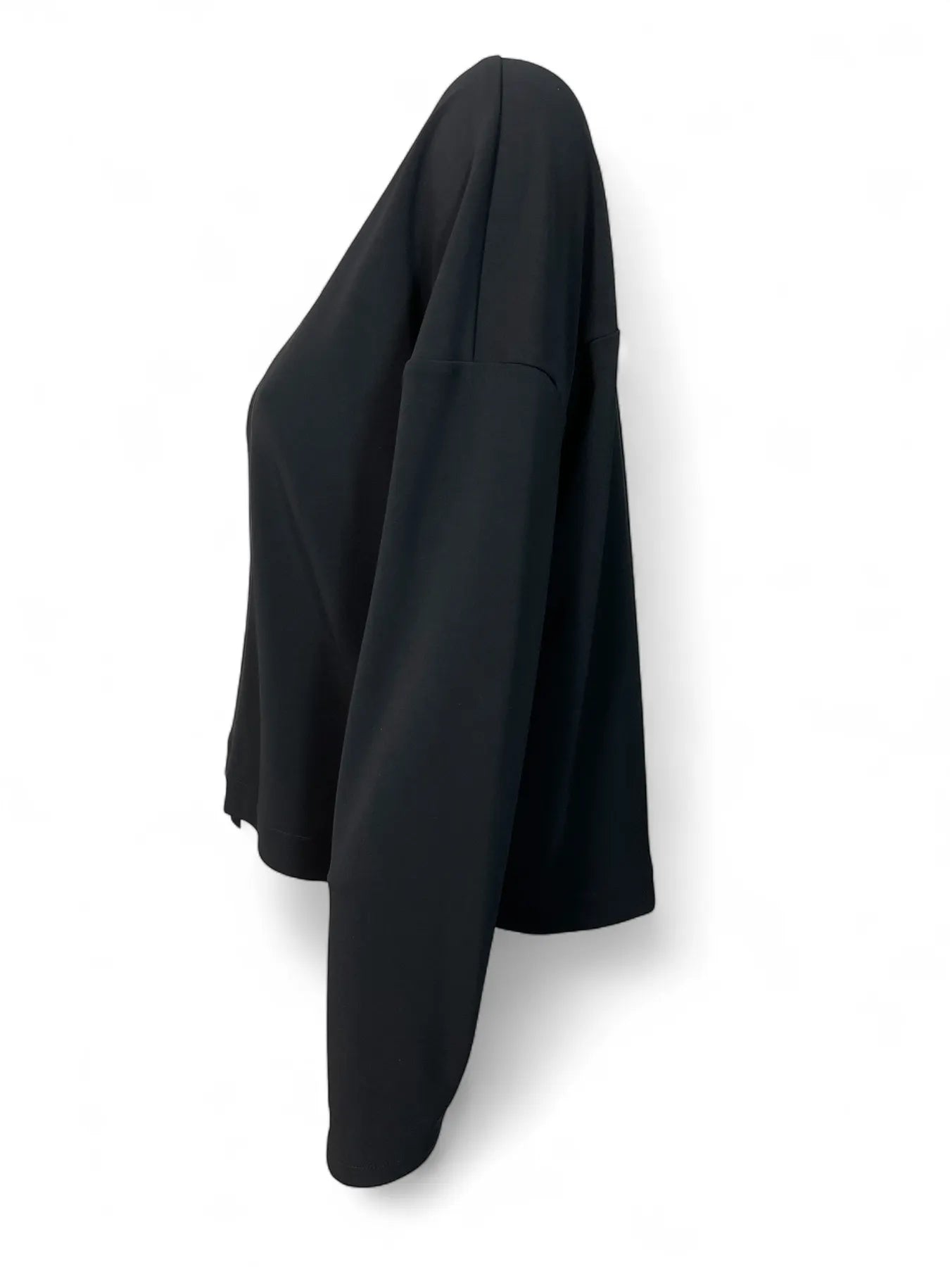 ULI SCHNEIDER  30444 Damen Pullover Micro Jersey Pleat Sweatshirt Black.