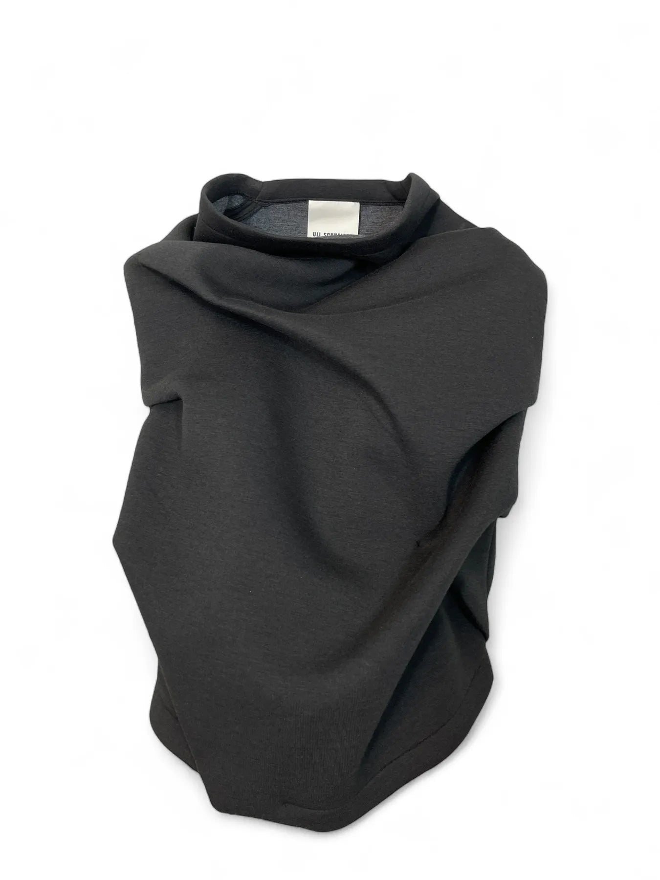 ULI SCHNEIDER 30949 Bonded Jersey Drape Top  Black.