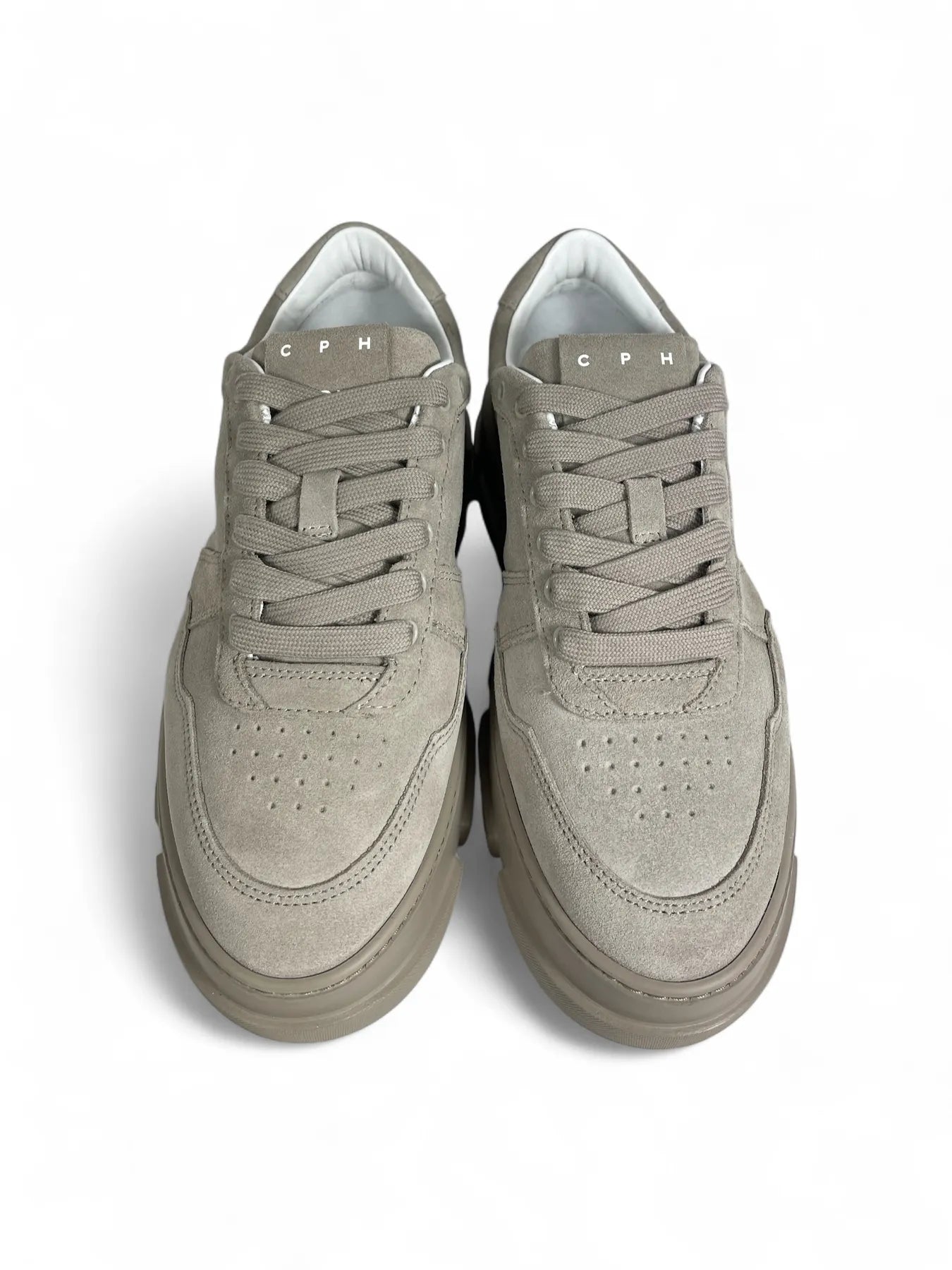 COPENHAGEN CPH435 SUEDE DAMEN PLATEAU SNEAKER  LIGHT STONE