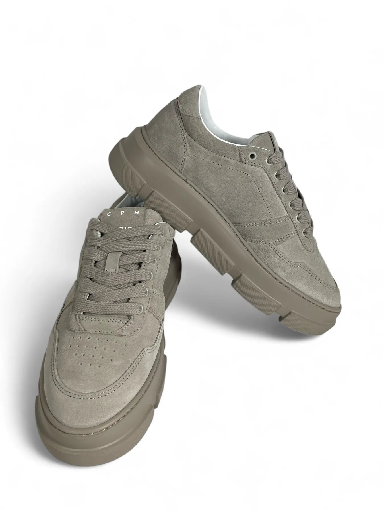 COPENHAGEN CPH435 SUEDE DAMEN PLATEAU SNEAKER  LIGHT STONE