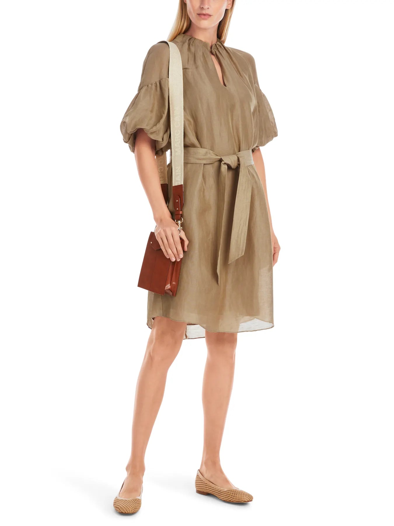 MARC CAIN YC 21.49 W86 Uni Mini Kleid mit Ballonärmeln Braun
