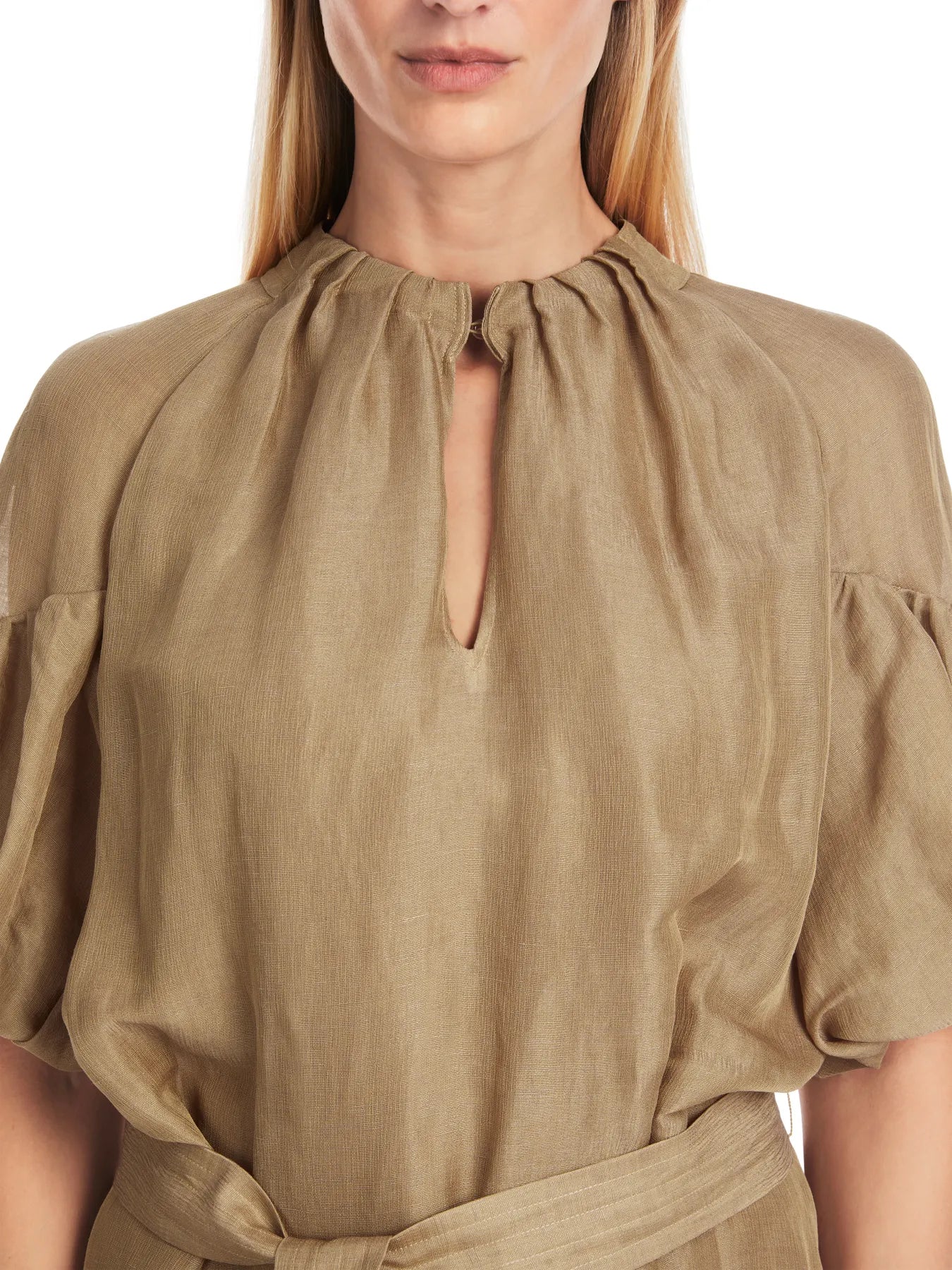 MARC CAIN YC 21.49 W86 Uni Mini Kleid mit Ballonärmeln Braun