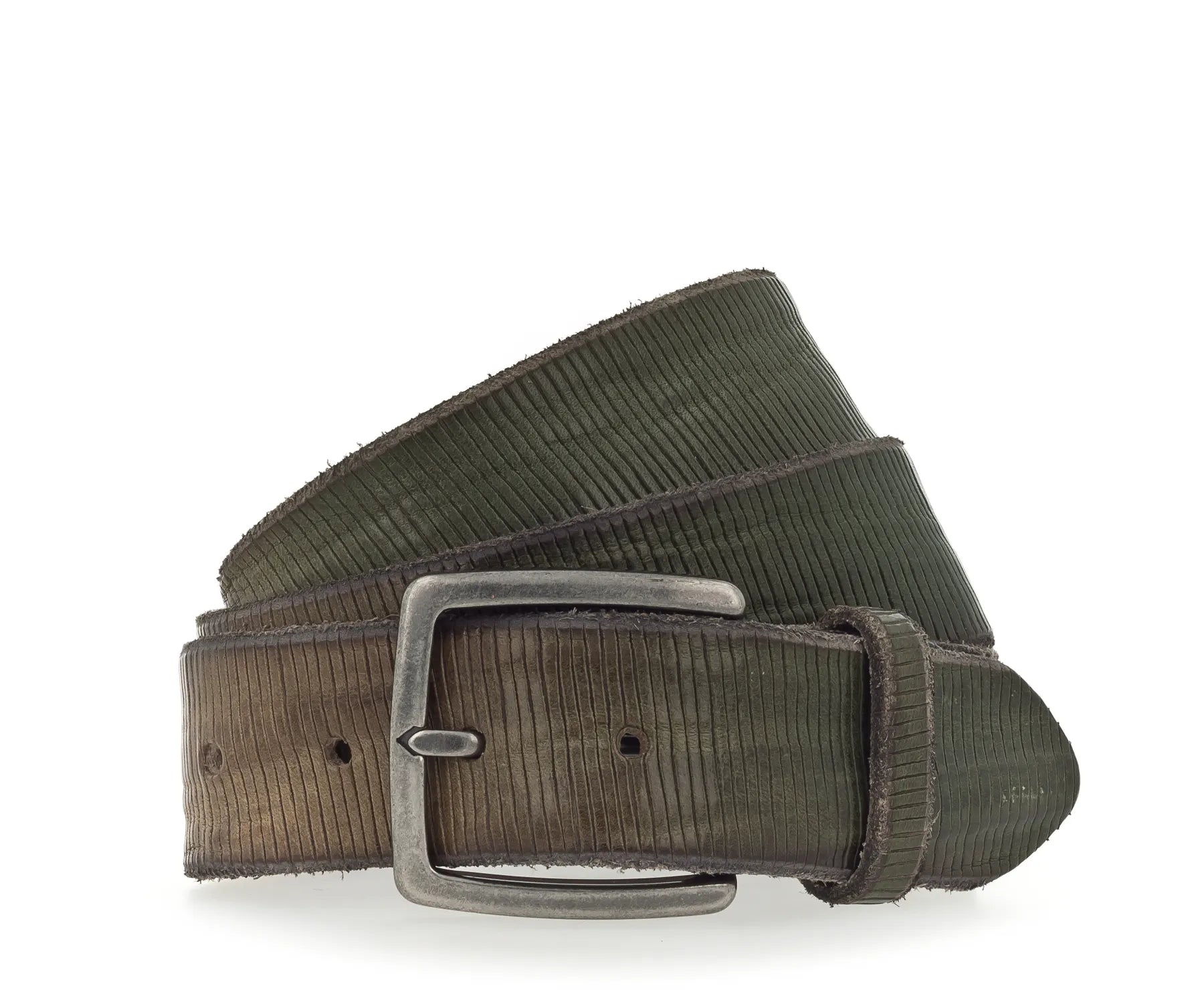 B.BELT BB4048L02 Cat  40 mm Suede Ledergürtel Pat Oliv/Taupe