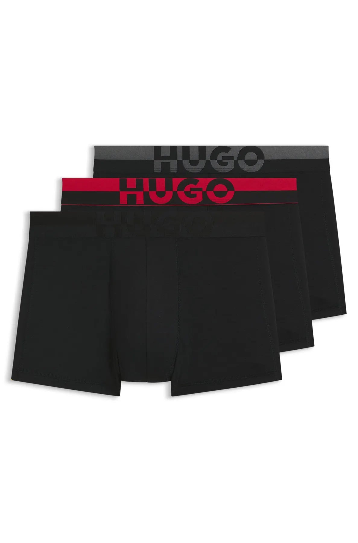 HUGO 50545667 TRUNK TR. SPLIT LOGO  Boxershorts Dreier-Pack Black
