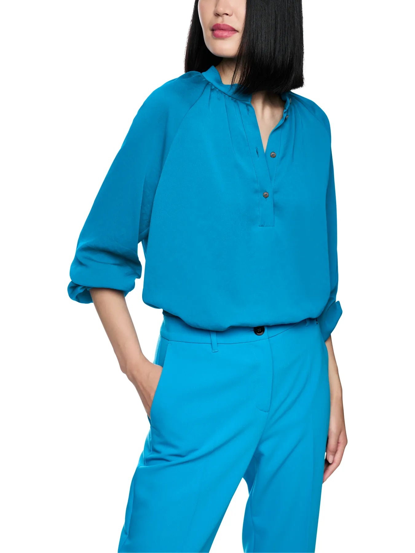 MARC CAIN 
                
                                            ZC 51.27 W39  Bluse mit Stehkragen Blau