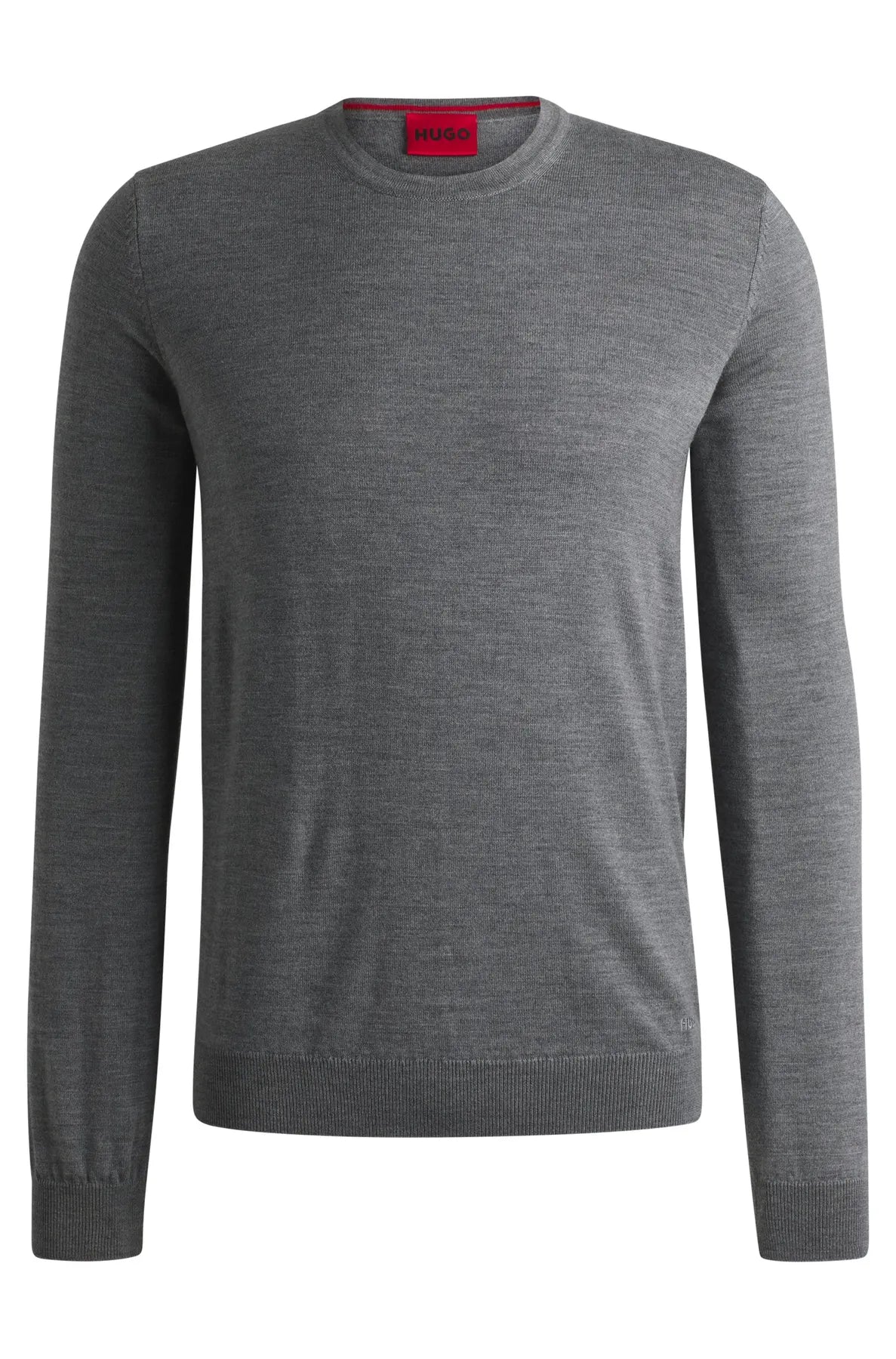 HUGO 50476832 San Cedric-M1 Rundhals Pullover Grau