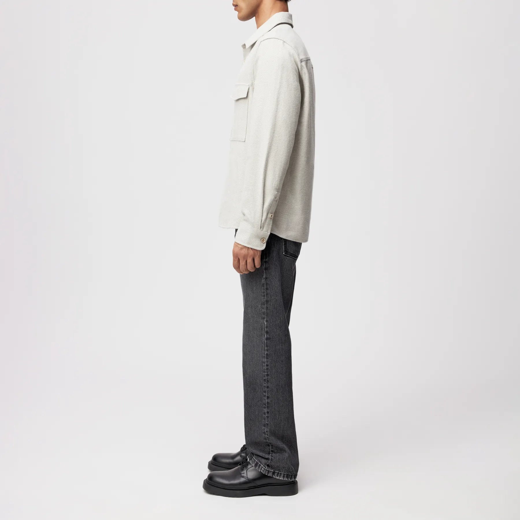 DRYKORN 138392 GUNRAY 10  OVERSHIRT FISCHGRÄTMUSTER GRAU 6205