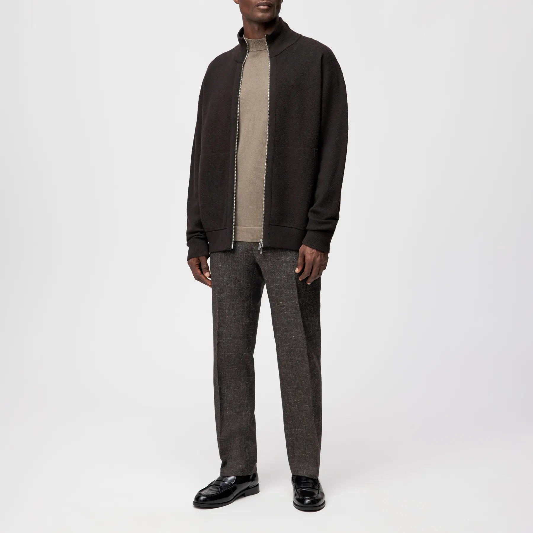 DRYKORN 420222 JANOR 10 ZIP STRICK JACKE BRAUN 1104