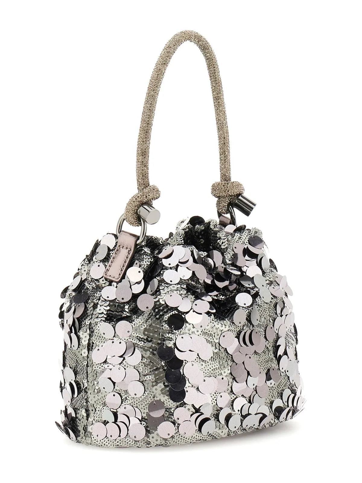 GUESS HWEM95 38750 Kleine Pailletten Tasche Beutel Silber