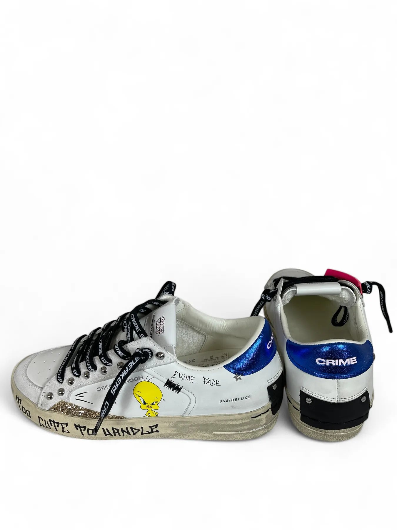 CRIME LONDON 88103AA8 Leder Sneaker Comic Weiß