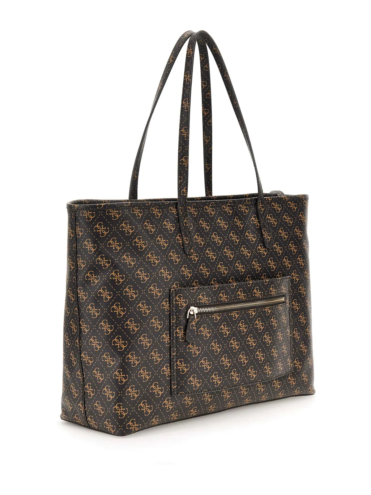 GUESS HWQG71 24240 2-in-1  Shopper Logo-Muster Braun BNL