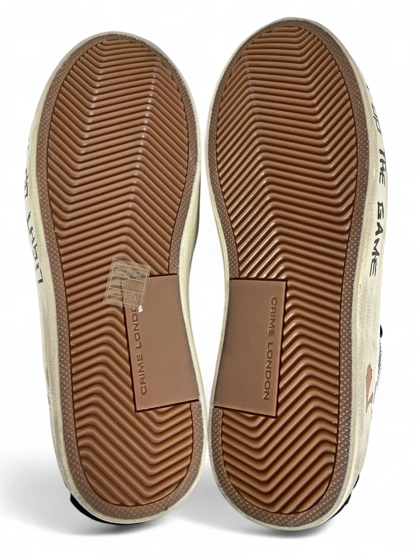 CRIME LONDON 77073AA8 Distressed High Top Sneaker  Leder Comic Weiß